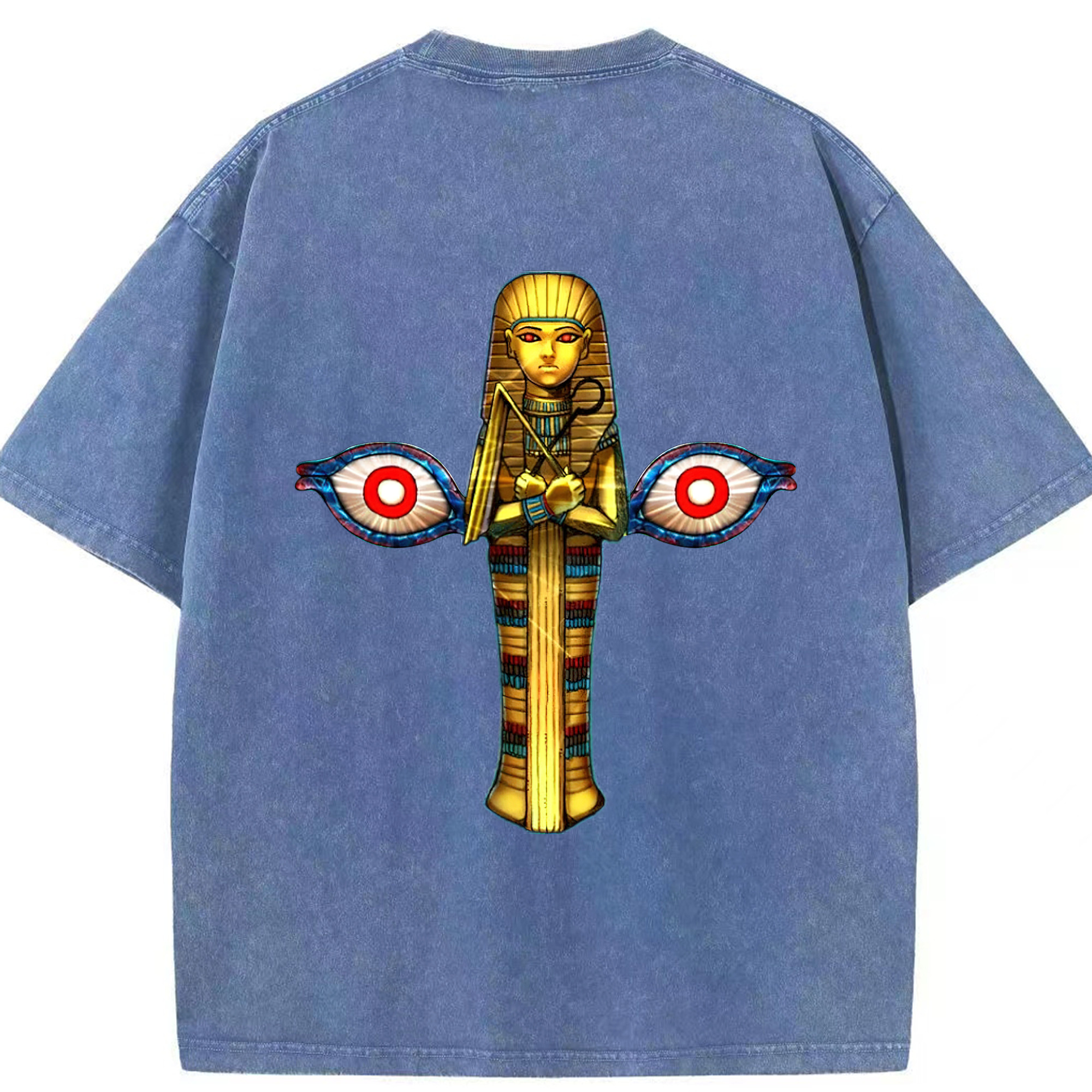（画像用） 遊☆戯☆王 Yu-Gi-Oh! 綿100% ヴィンテージ風 半袖Tシャツ（背面プリント）