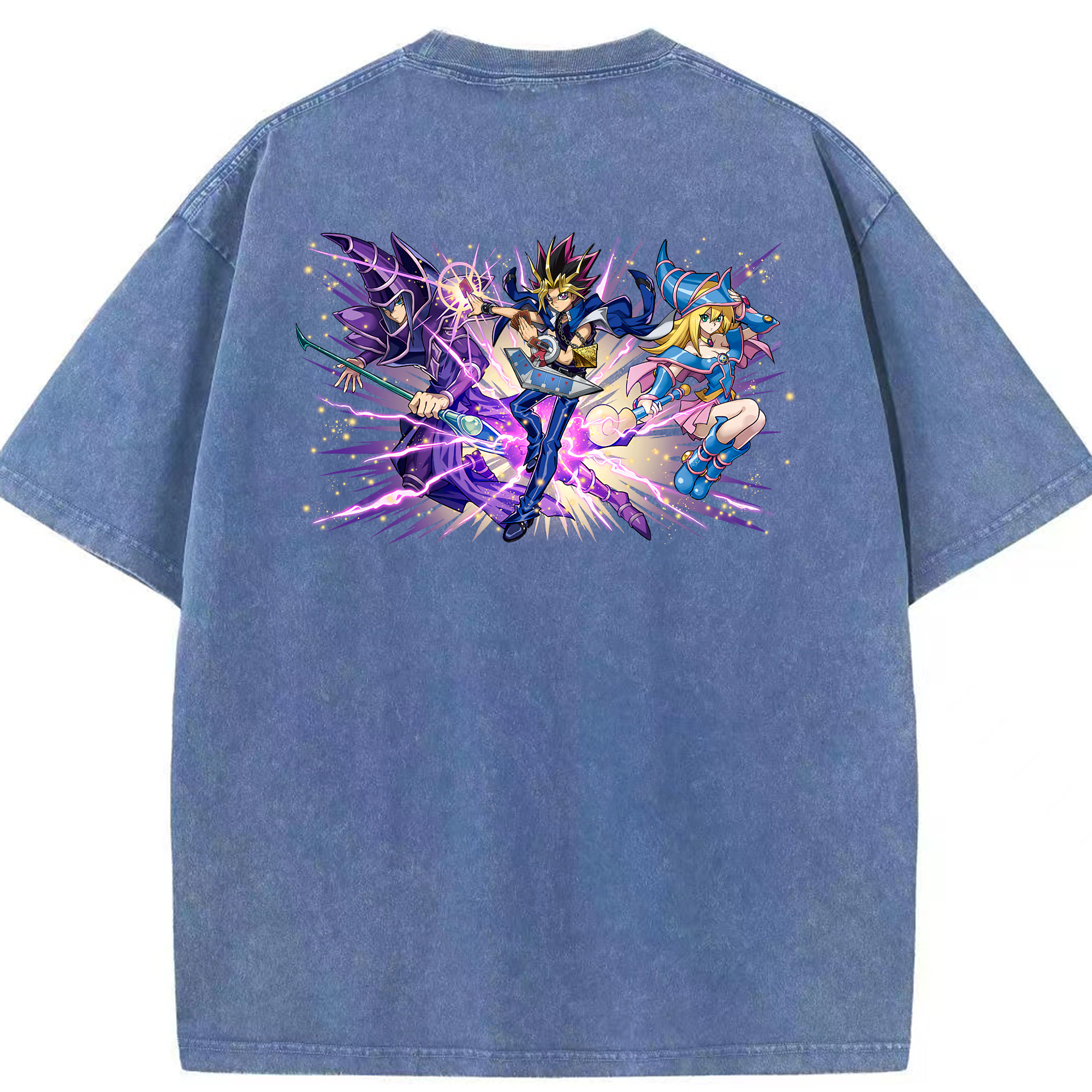 （画像用） 遊☆戯☆王 Yu-Gi-Oh! 綿100% ヴィンテージ風 半袖Tシャツ（背面プリント）
