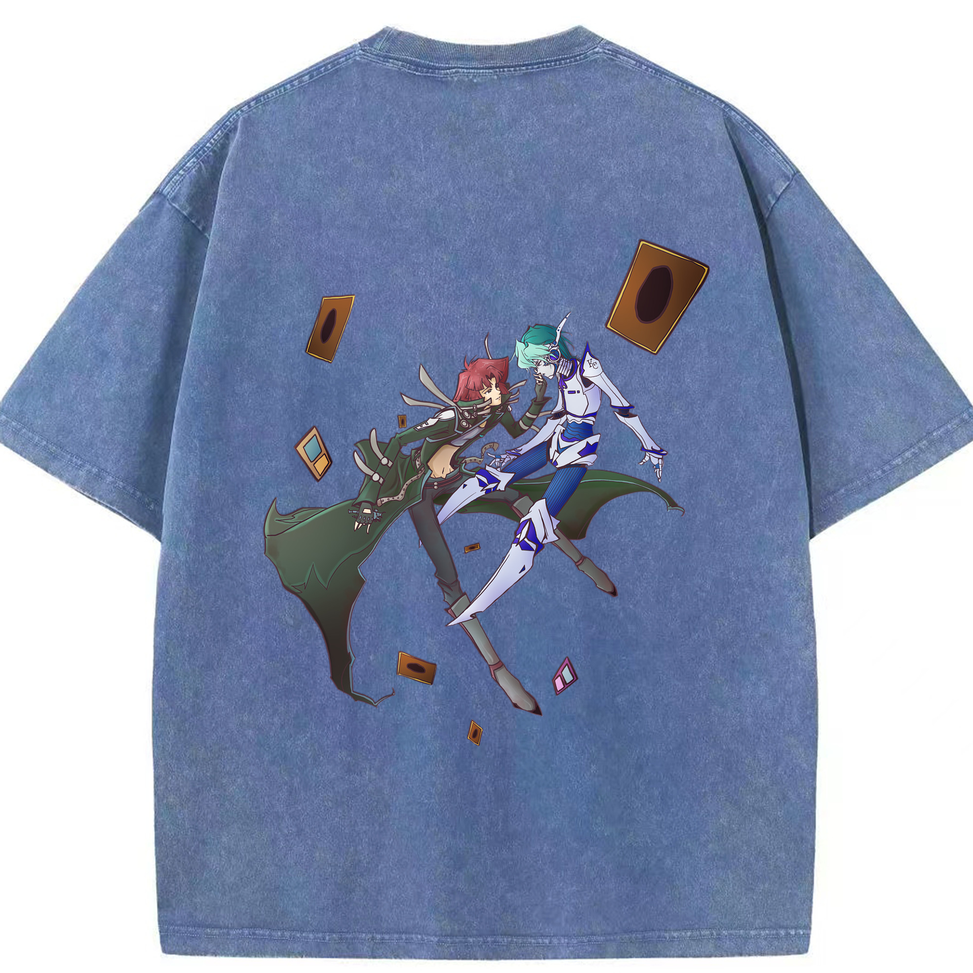 （画像用） 遊☆戯☆王 Yu-Gi-Oh! 綿100% ヴィンテージ風 半袖Tシャツ（背面プリント）