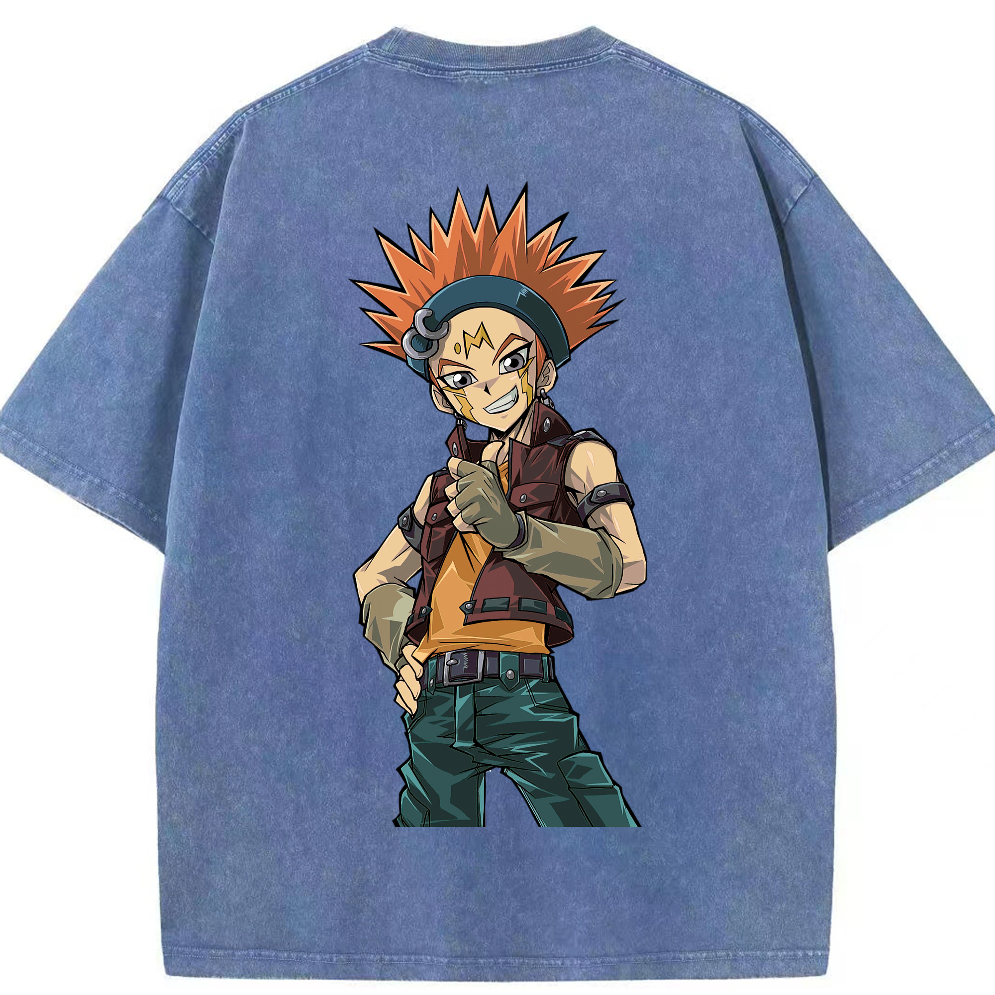 （画像用） 遊☆戯☆王 Yu-Gi-Oh! 綿100% ヴィンテージ風 半袖Tシャツ（背面プリント）