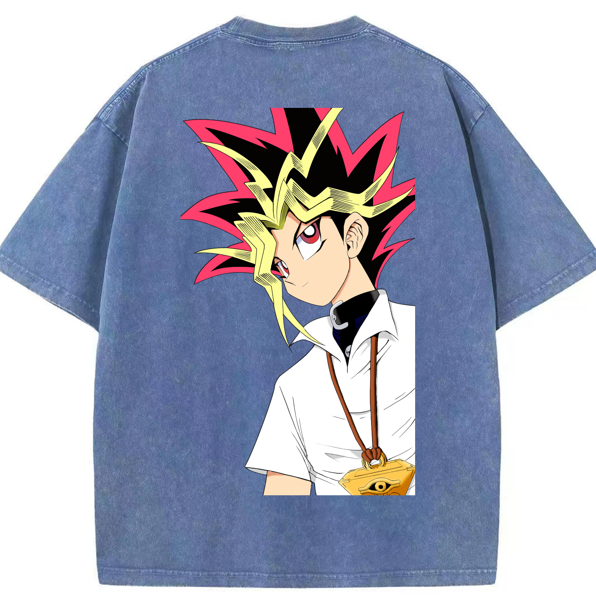 （画像用） 遊☆戯☆王 Yu-Gi-Oh! 綿100% ヴィンテージ風 半袖Tシャツ（背面プリント）