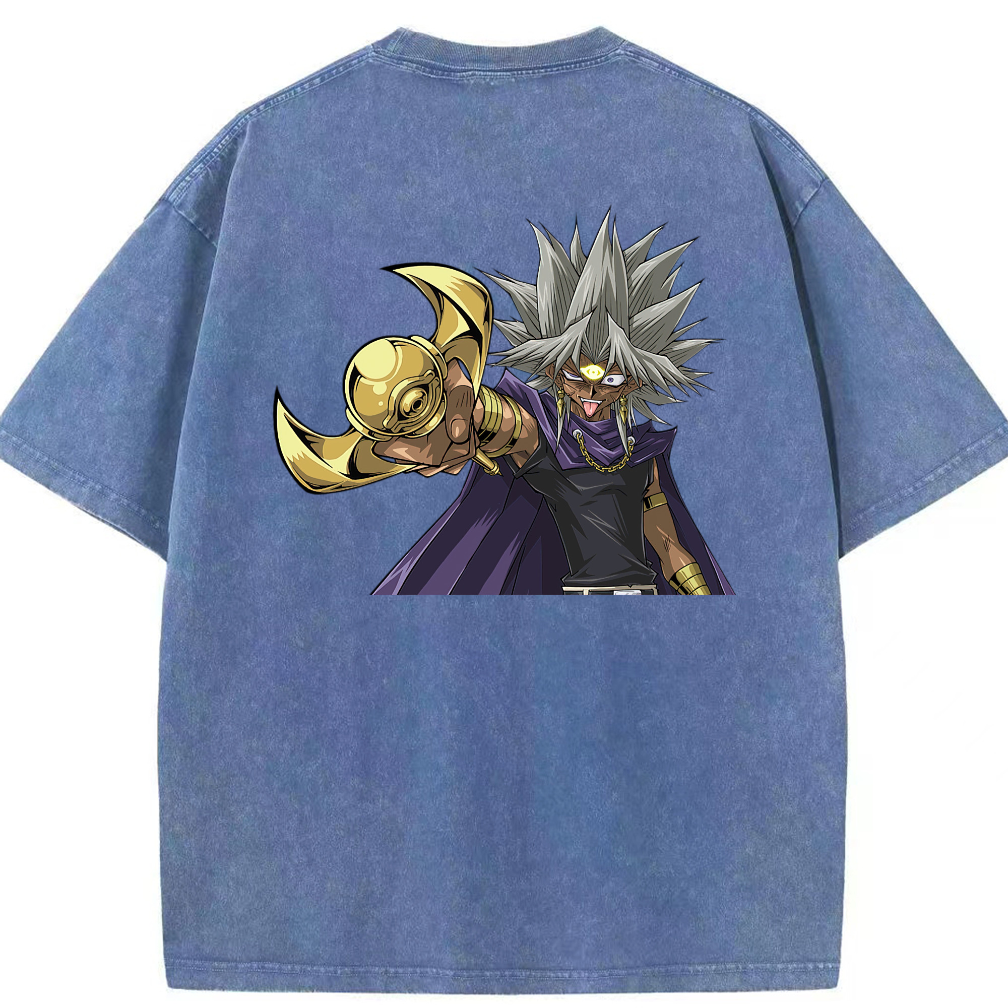 （画像用） 遊☆戯☆王 Yu-Gi-Oh! 綿100% ヴィンテージ風 半袖Tシャツ（背面プリント）