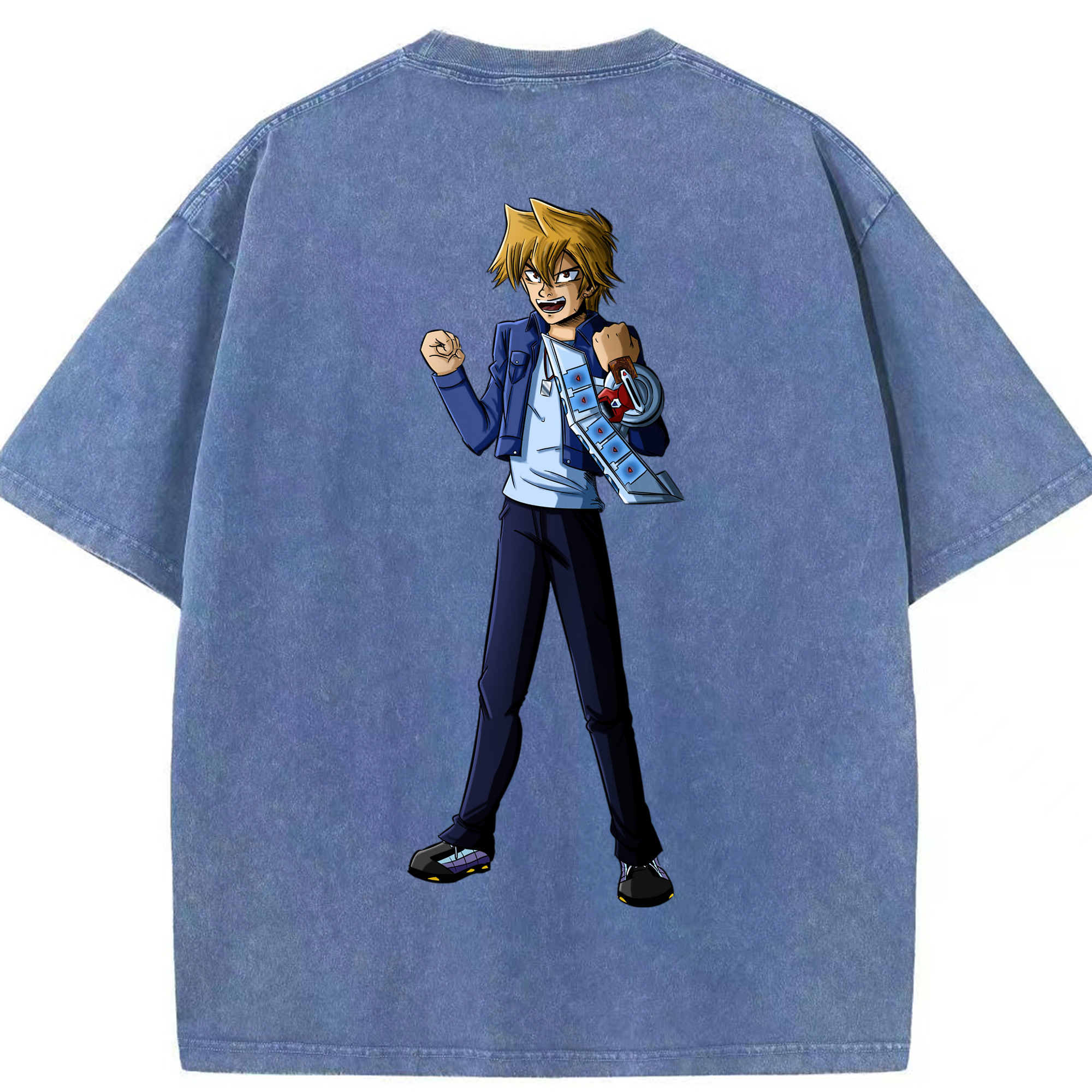 （画像用） 遊☆戯☆王 Yu-Gi-Oh! 綿100% ヴィンテージ風 半袖Tシャツ（背面プリント）