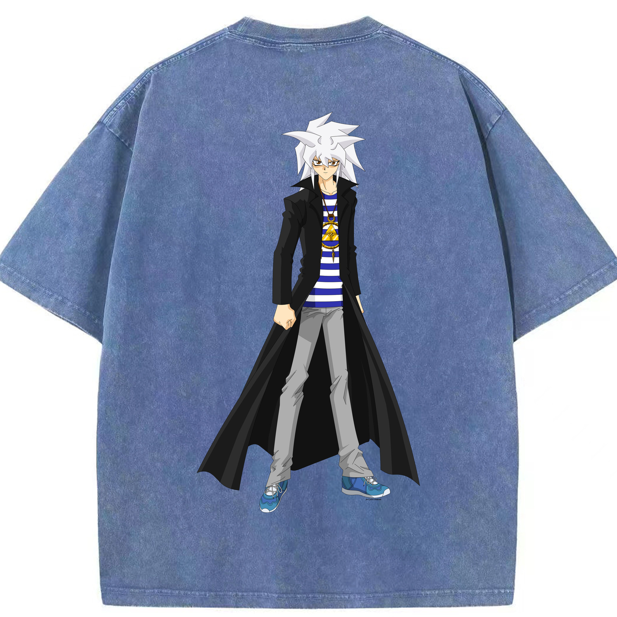 （画像用） 遊☆戯☆王 Yu-Gi-Oh! 綿100% ヴィンテージ風 半袖Tシャツ（背面プリント）