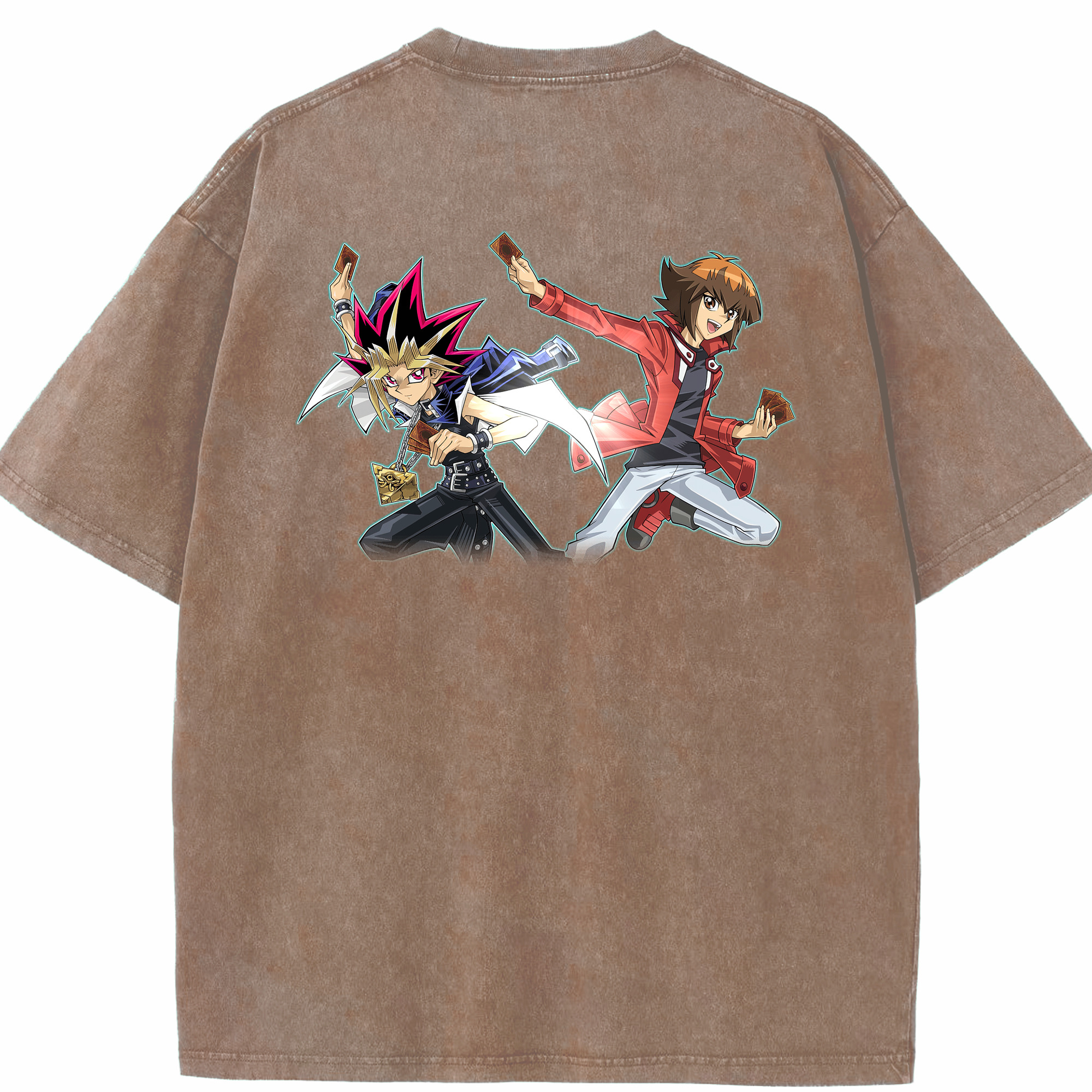 （画像用） 遊☆戯☆王 Yu-Gi-Oh! 綿100% ヴィンテージ風 半袖Tシャツ（背面プリント）