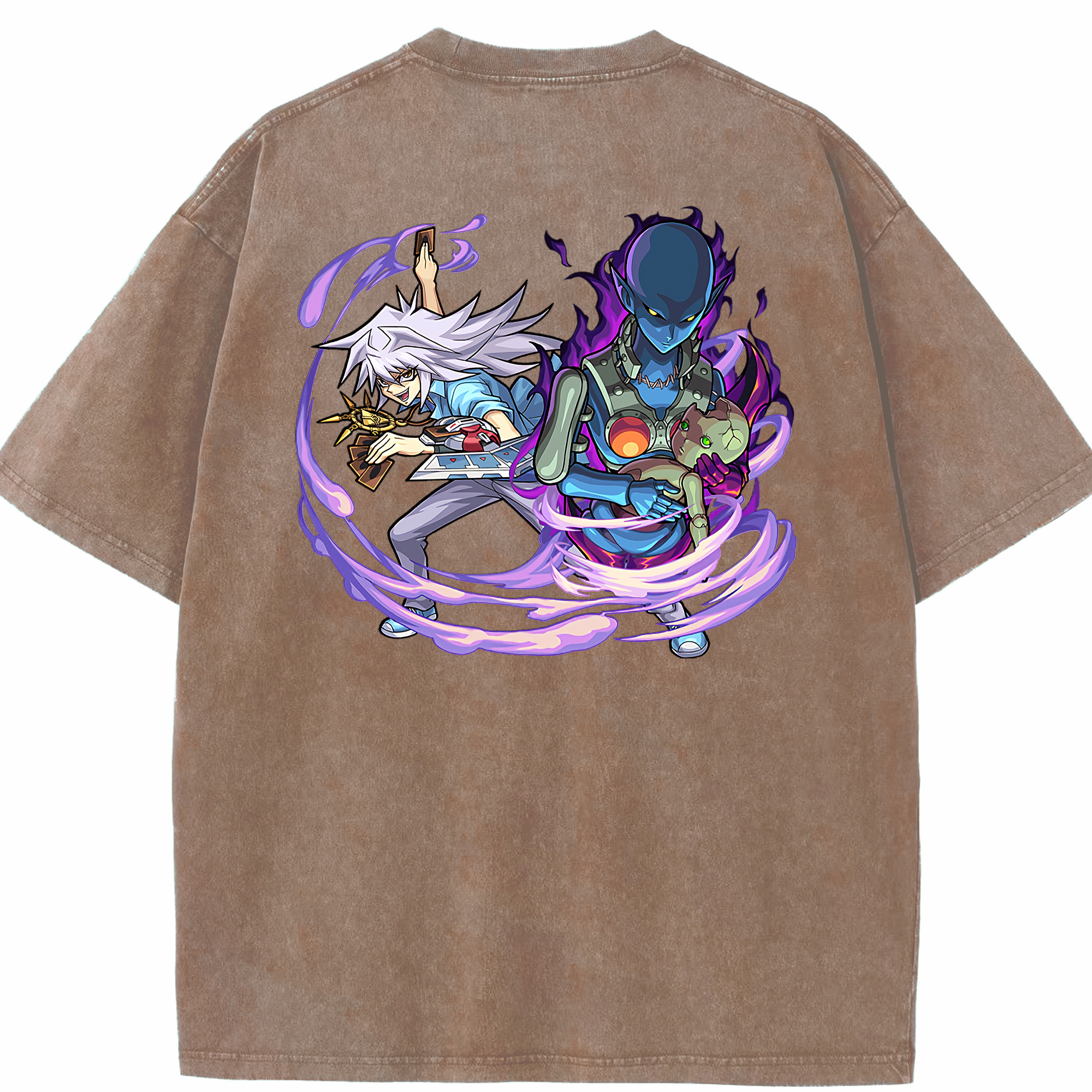 （画像用） 遊☆戯☆王 Yu-Gi-Oh! 綿100% ヴィンテージ風 半袖Tシャツ（背面プリント）