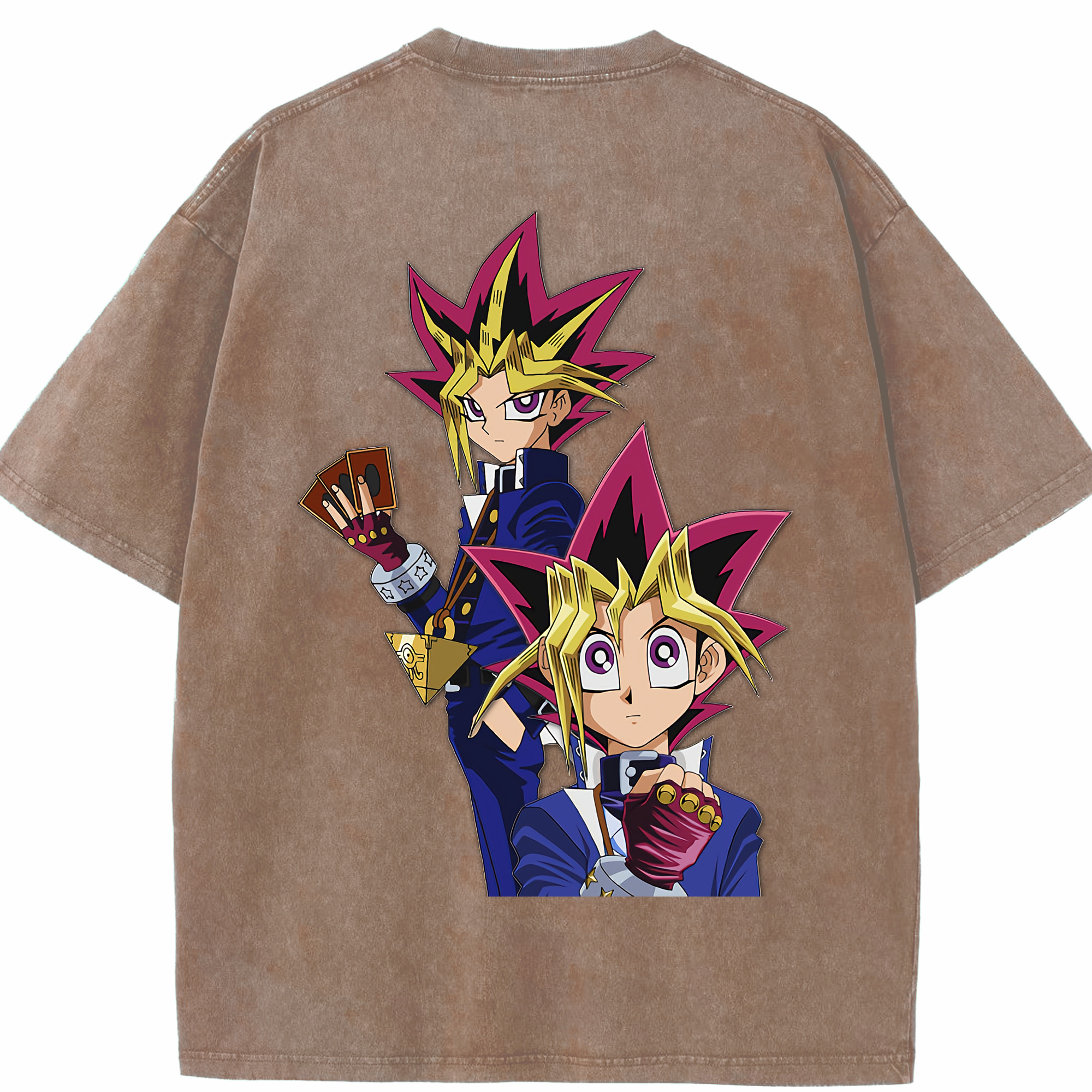 （画像用） 遊☆戯☆王 Yu-Gi-Oh! 綿100% ヴィンテージ風 半袖Tシャツ（背面プリント）