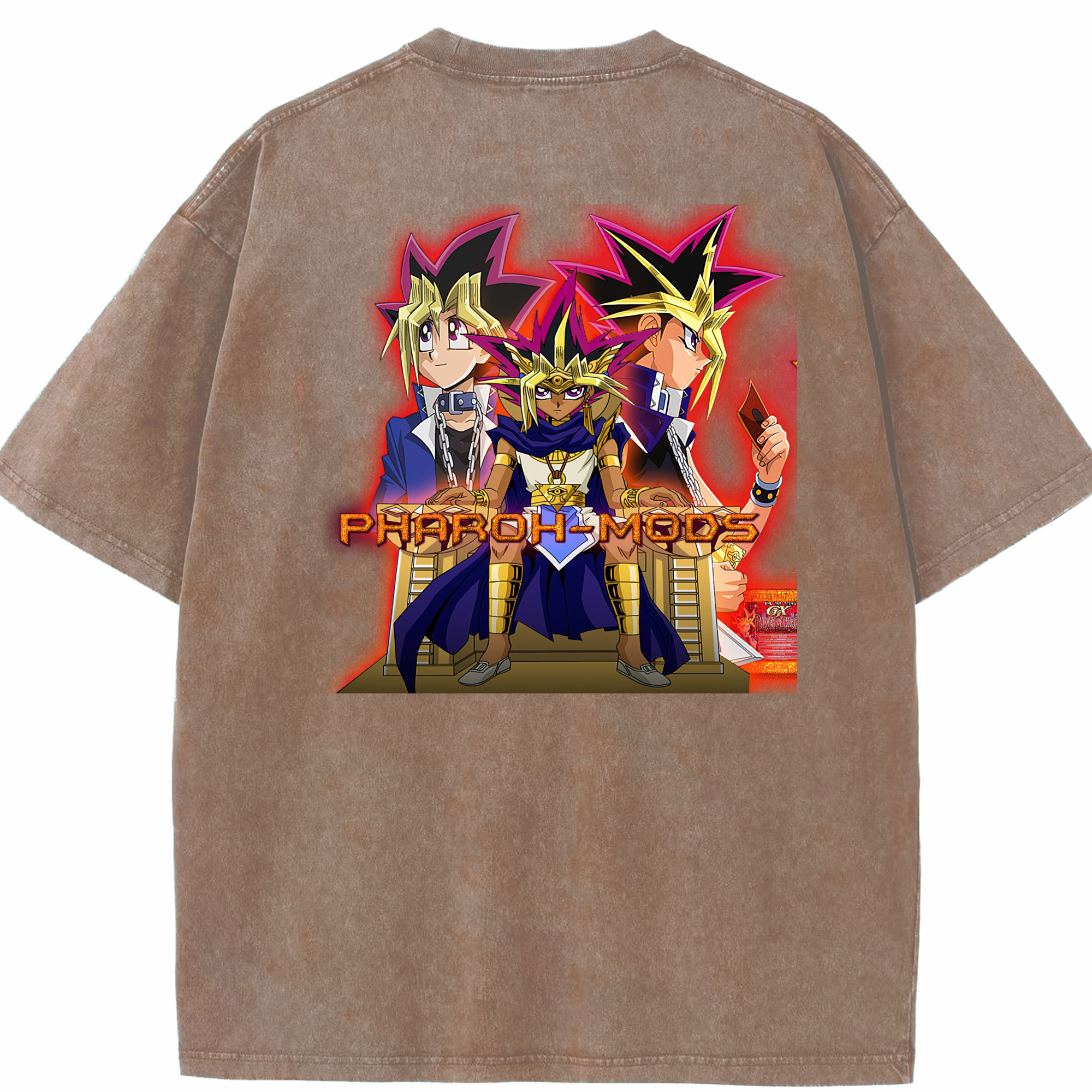 （画像用） 遊☆戯☆王 Yu-Gi-Oh! 綿100% ヴィンテージ風 半袖Tシャツ（背面プリント）