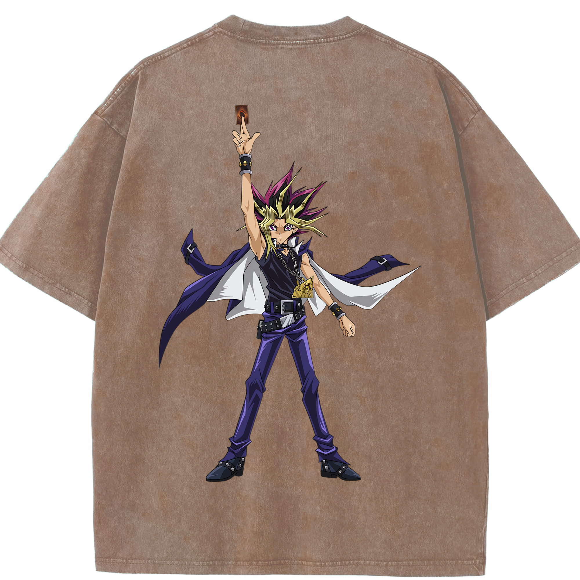 （画像用） 遊☆戯☆王 Yu-Gi-Oh! 綿100% ヴィンテージ風 半袖Tシャツ（背面プリント）