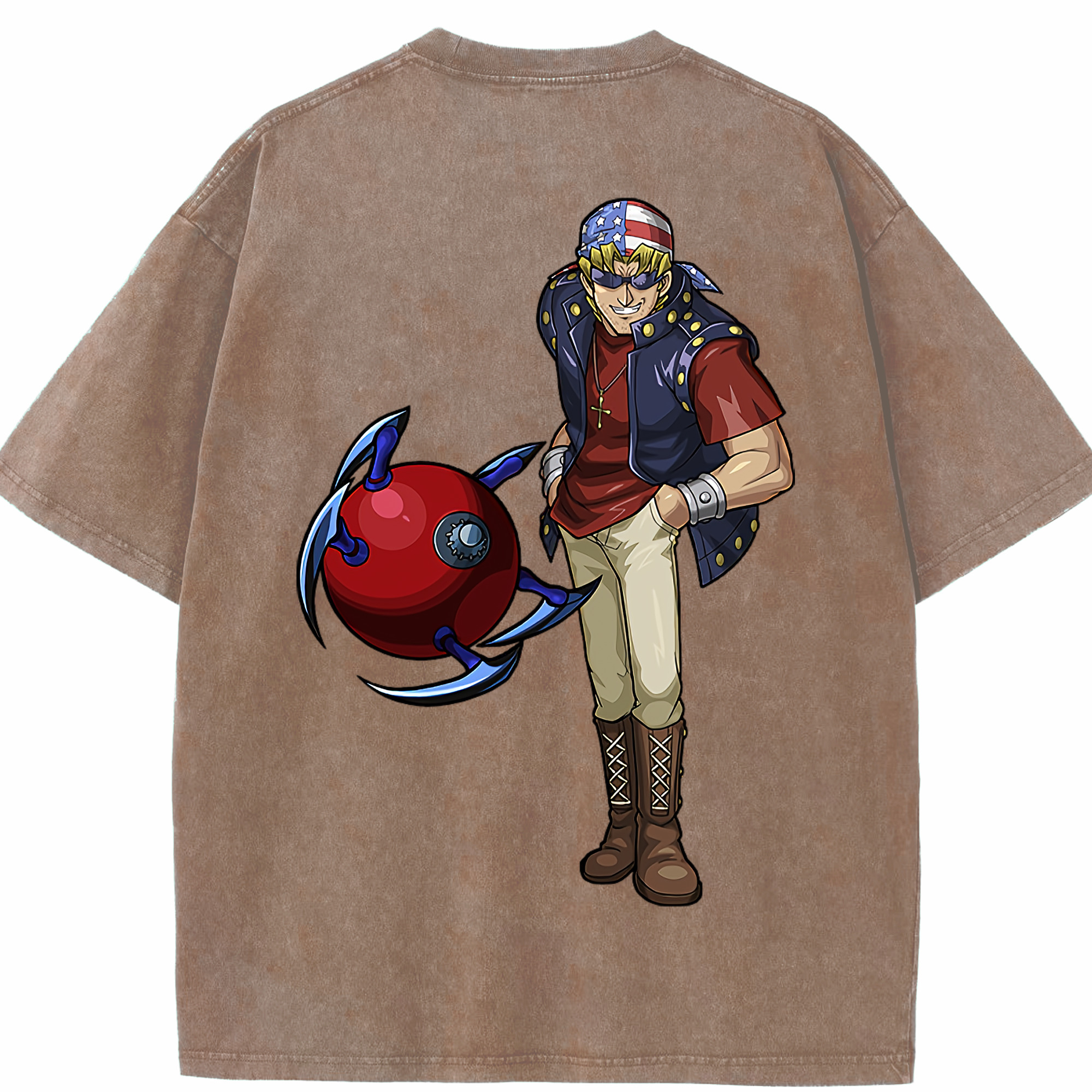 （画像用） 遊☆戯☆王 Yu-Gi-Oh! 綿100% ヴィンテージ風 半袖Tシャツ（背面プリント）