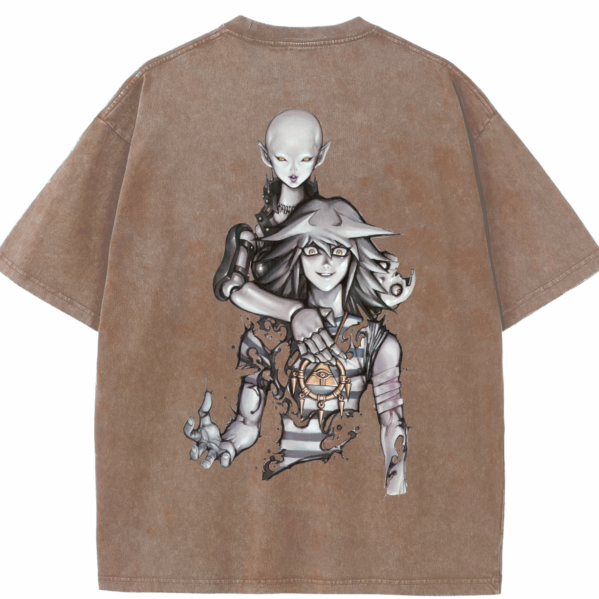 （画像用） 遊☆戯☆王 Yu-Gi-Oh! 綿100% ヴィンテージ風 半袖Tシャツ（背面プリント）