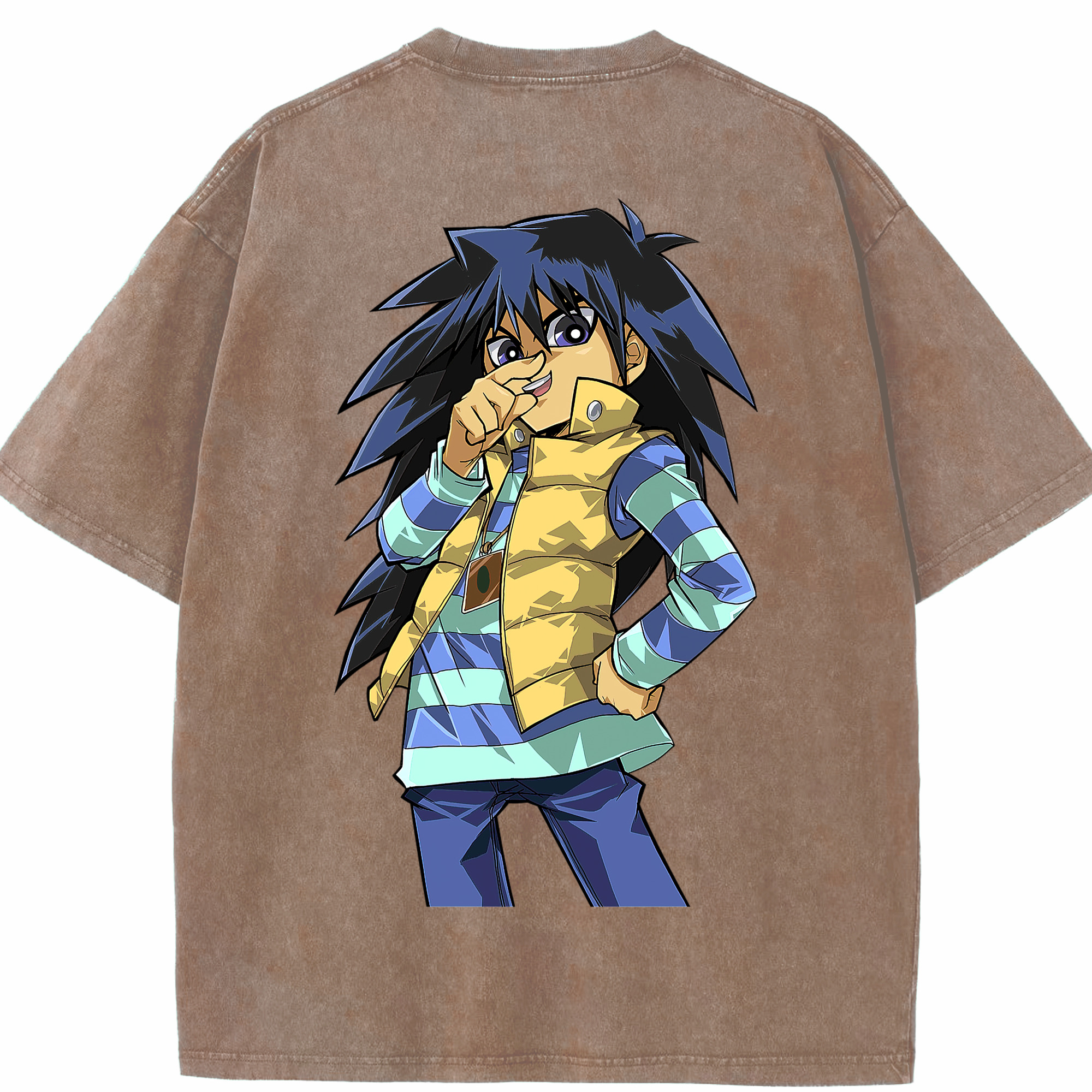 （画像用） 遊☆戯☆王 Yu-Gi-Oh! 綿100% ヴィンテージ風 半袖Tシャツ（背面プリント）