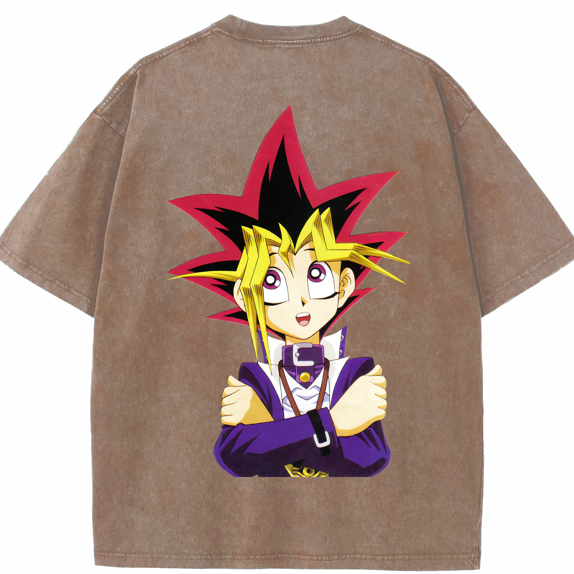 （画像用） 遊☆戯☆王 Yu-Gi-Oh! 綿100% ヴィンテージ風 半袖Tシャツ（背面プリント）