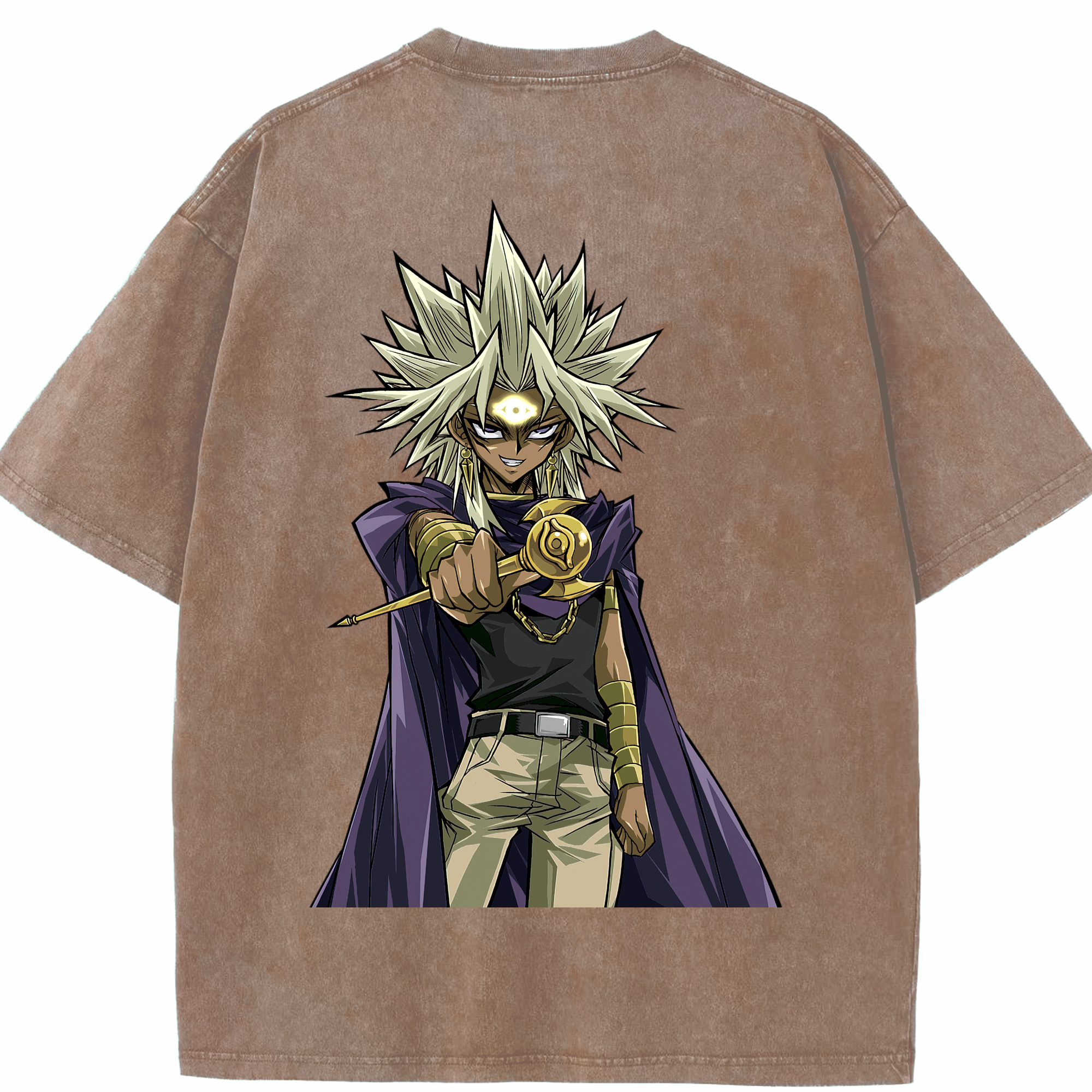 （画像用） 遊☆戯☆王 Yu-Gi-Oh! 綿100% ヴィンテージ風 半袖Tシャツ（背面プリント）