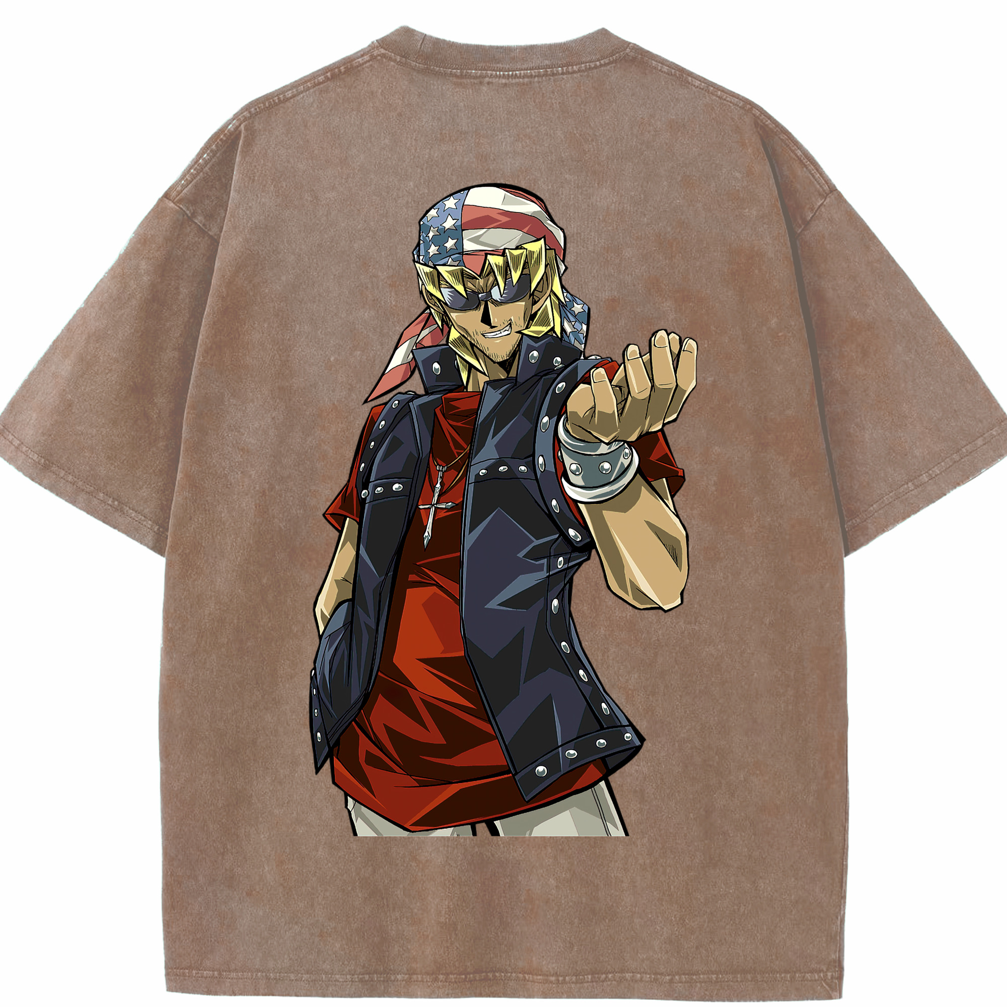 （画像用） 遊☆戯☆王 Yu-Gi-Oh! 綿100% ヴィンテージ風 半袖Tシャツ（背面プリント）