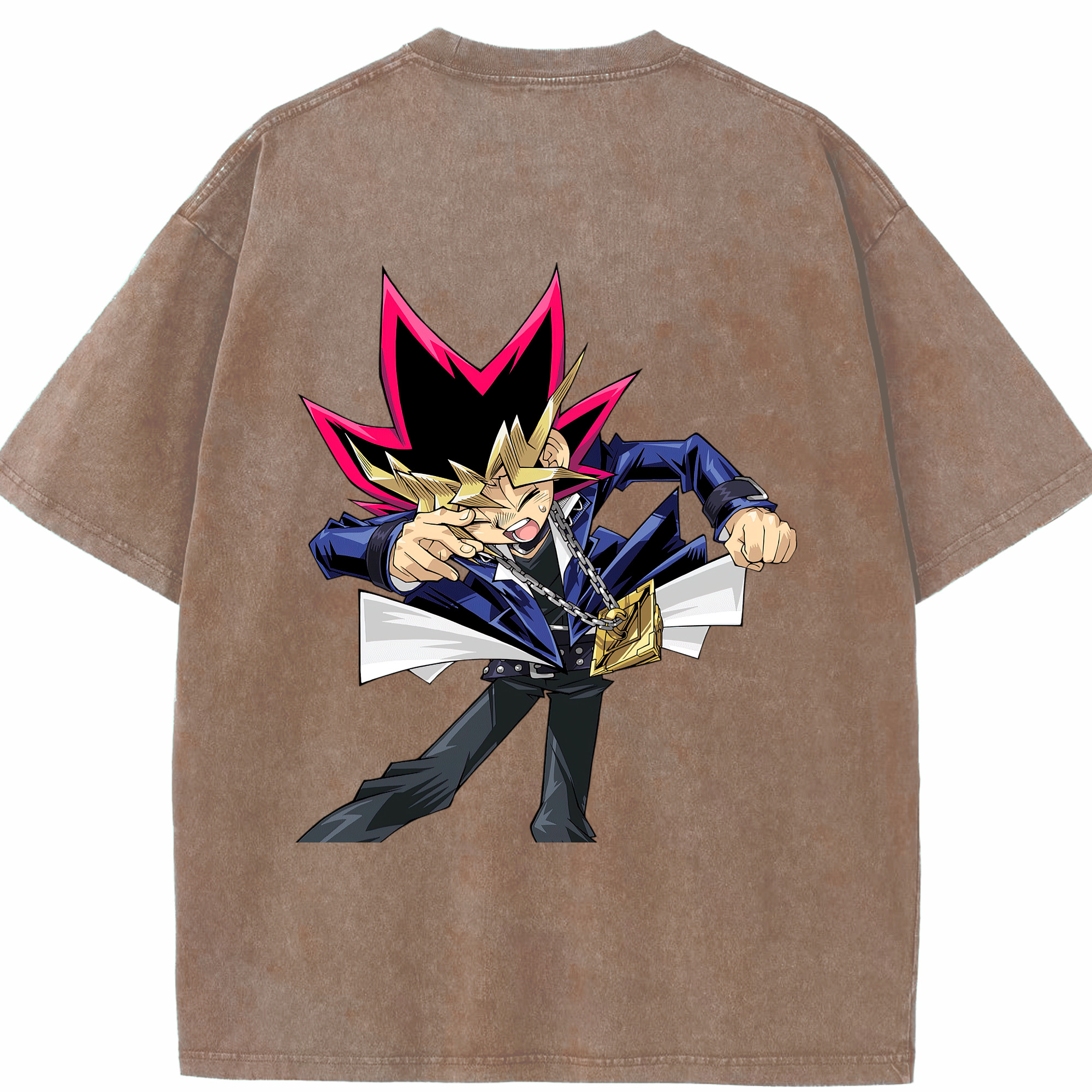 （画像用） 遊☆戯☆王 Yu-Gi-Oh! 綿100% ヴィンテージ風 半袖Tシャツ（背面プリント）