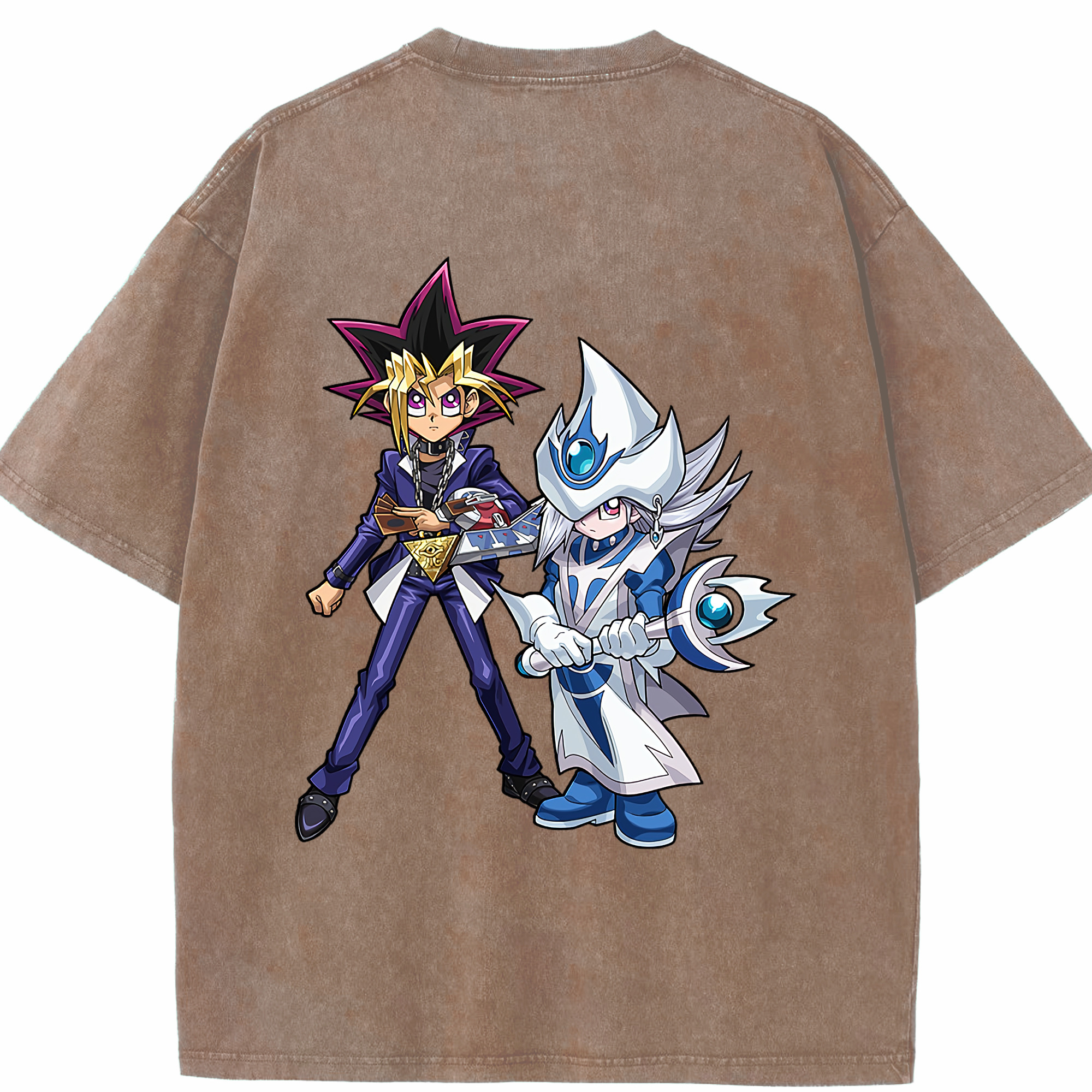 （画像用） 遊☆戯☆王 Yu-Gi-Oh! 綿100% ヴィンテージ風 半袖Tシャツ（背面プリント）