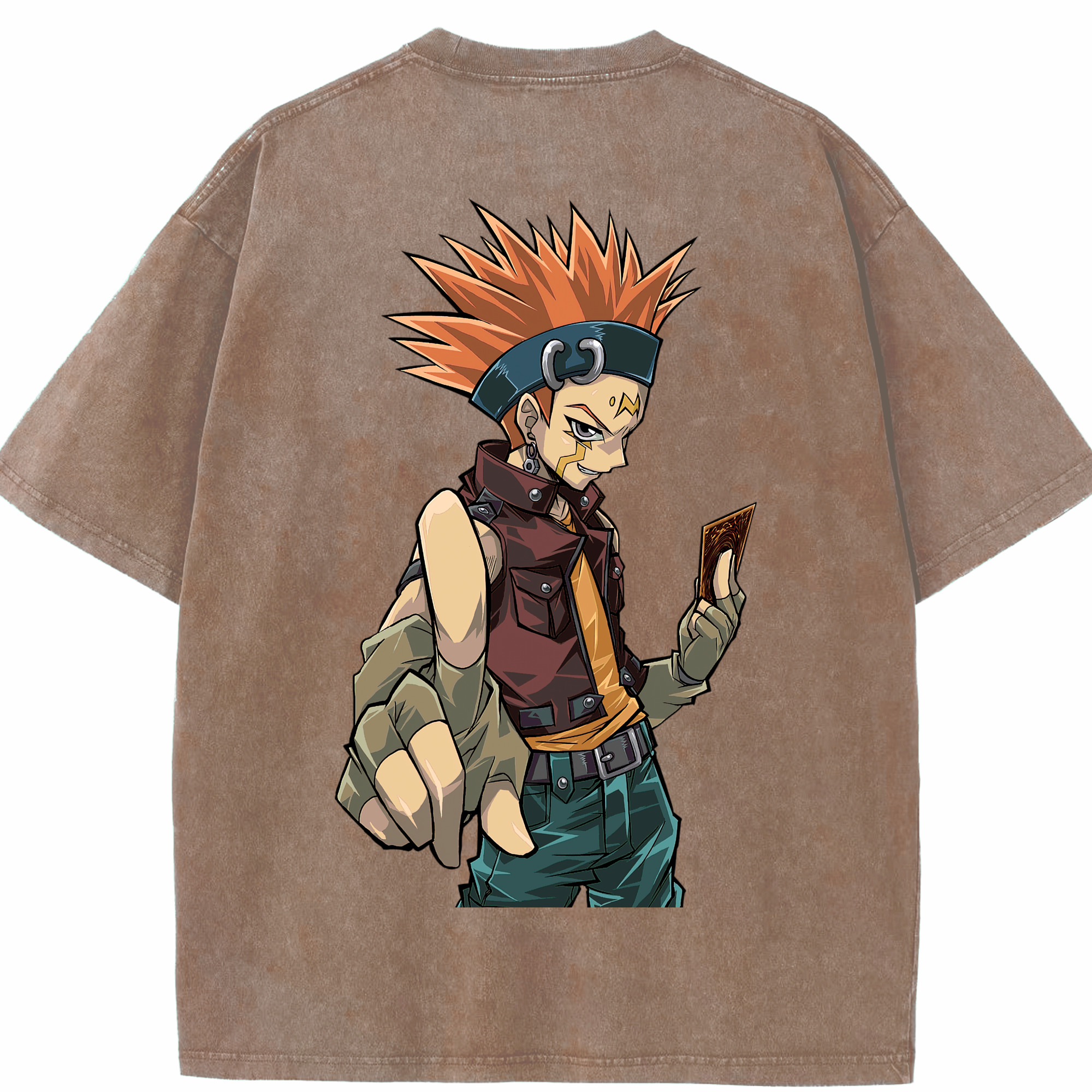 （画像用） 遊☆戯☆王 Yu-Gi-Oh! 綿100% ヴィンテージ風 半袖Tシャツ（背面プリント）