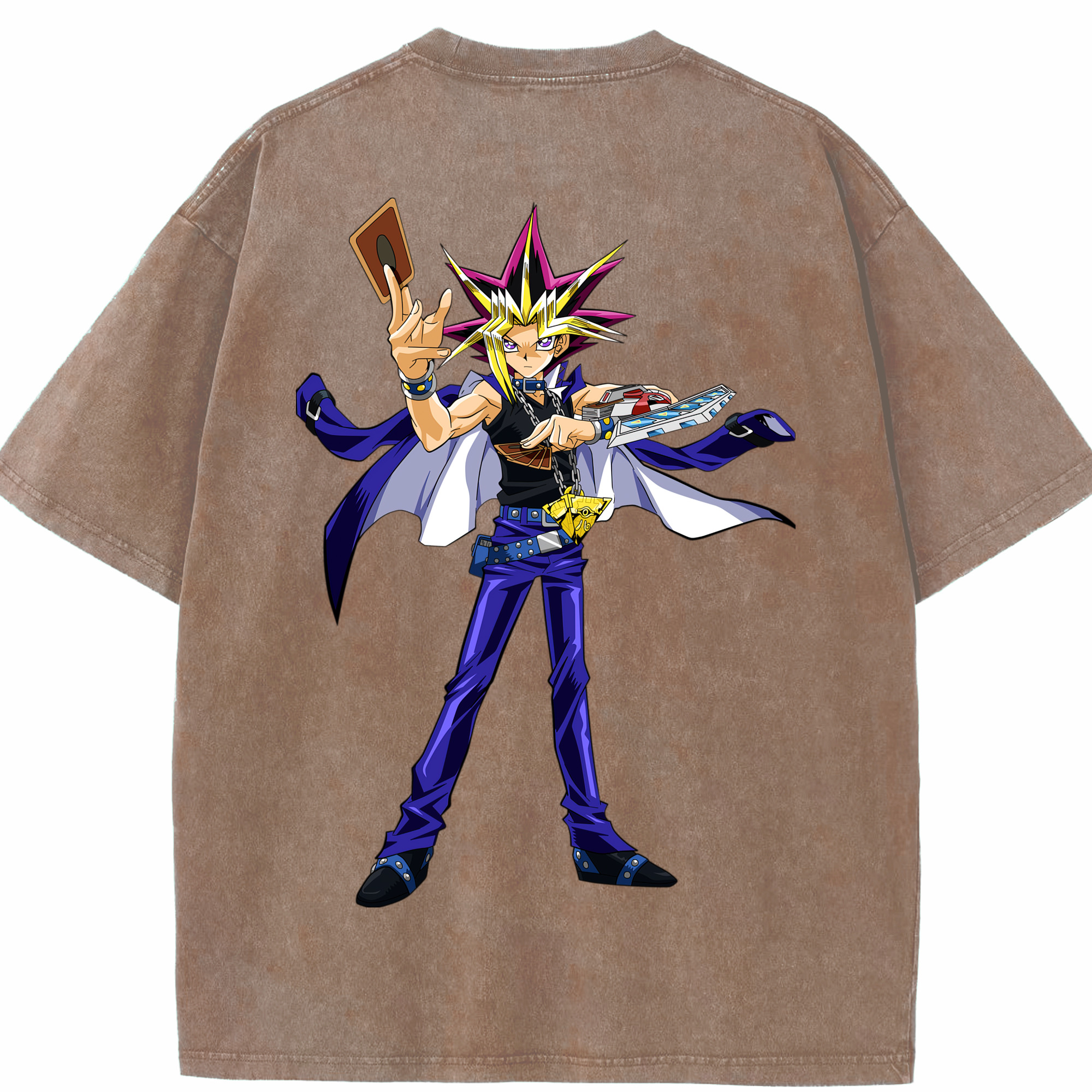 （画像用） 遊☆戯☆王 Yu-Gi-Oh! 綿100% ヴィンテージ風 半袖Tシャツ（背面プリント）