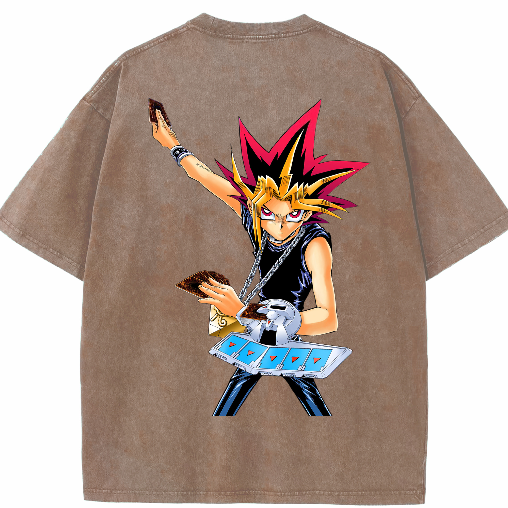 （画像用） 遊☆戯☆王 Yu-Gi-Oh! 綿100% ヴィンテージ風 半袖Tシャツ（背面プリント）