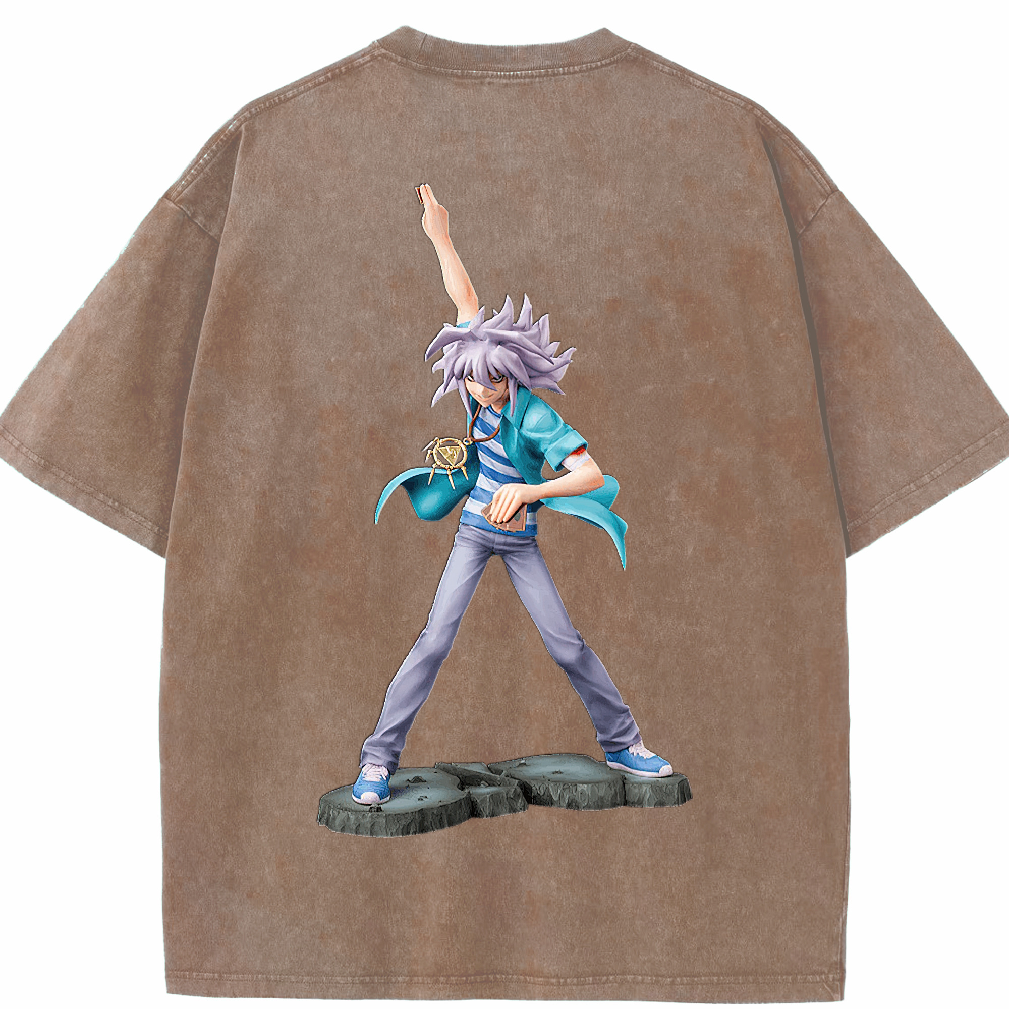 （画像用） 遊☆戯☆王 Yu-Gi-Oh! 綿100% ヴィンテージ風 半袖Tシャツ（背面プリント）