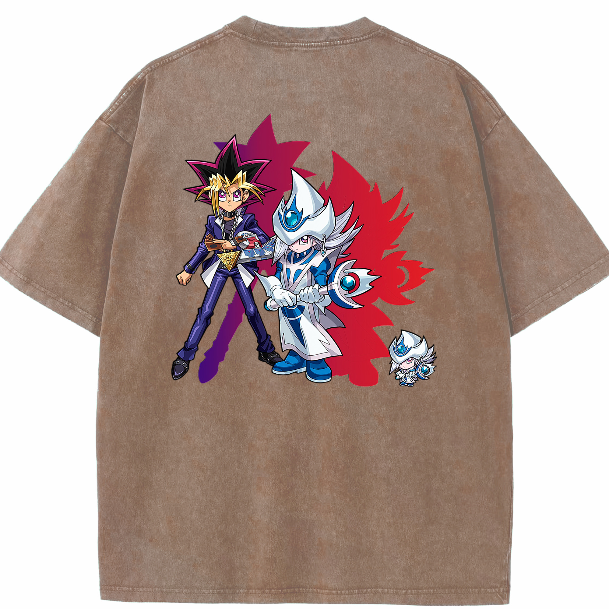 （画像用） 遊☆戯☆王 Yu-Gi-Oh! 綿100% ヴィンテージ風 半袖Tシャツ（背面プリント）