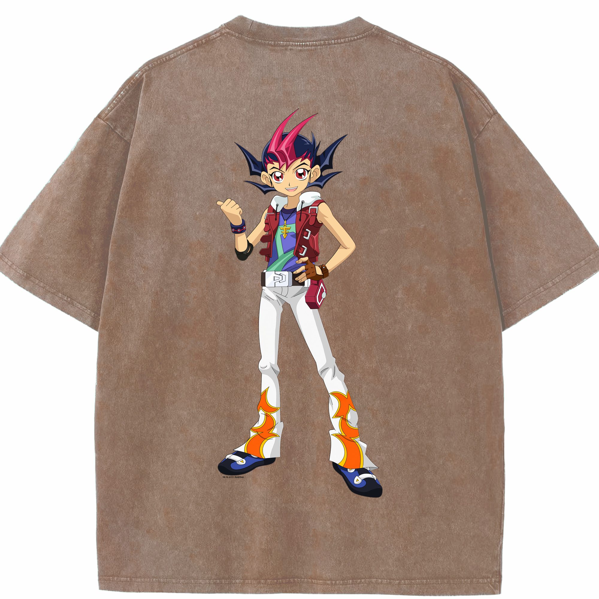 （画像用） 遊☆戯☆王 Yu-Gi-Oh! 綿100% ヴィンテージ風 半袖Tシャツ（背面プリント）