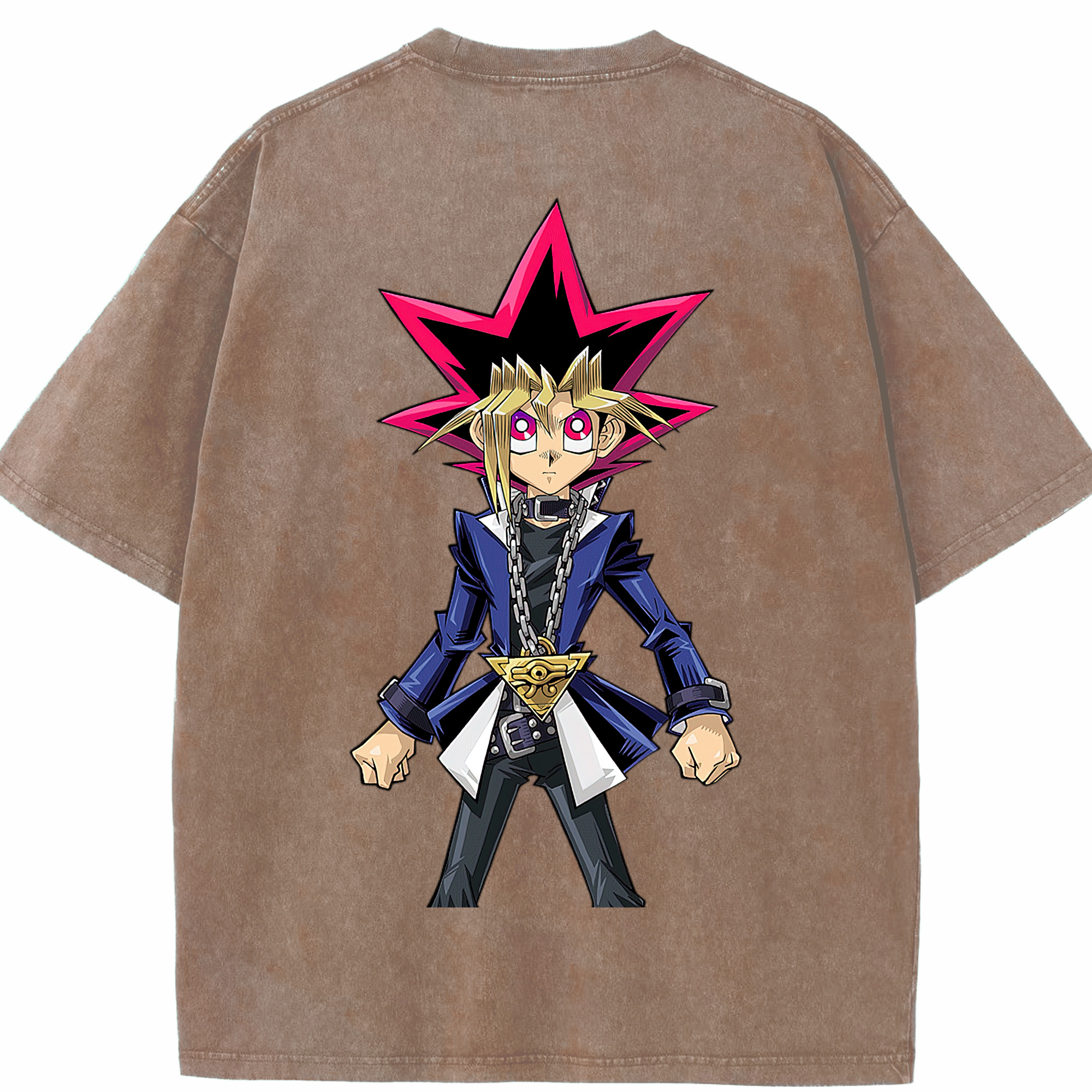 （画像用） 遊☆戯☆王 Yu-Gi-Oh! 綿100% ヴィンテージ風 半袖Tシャツ（背面プリント）