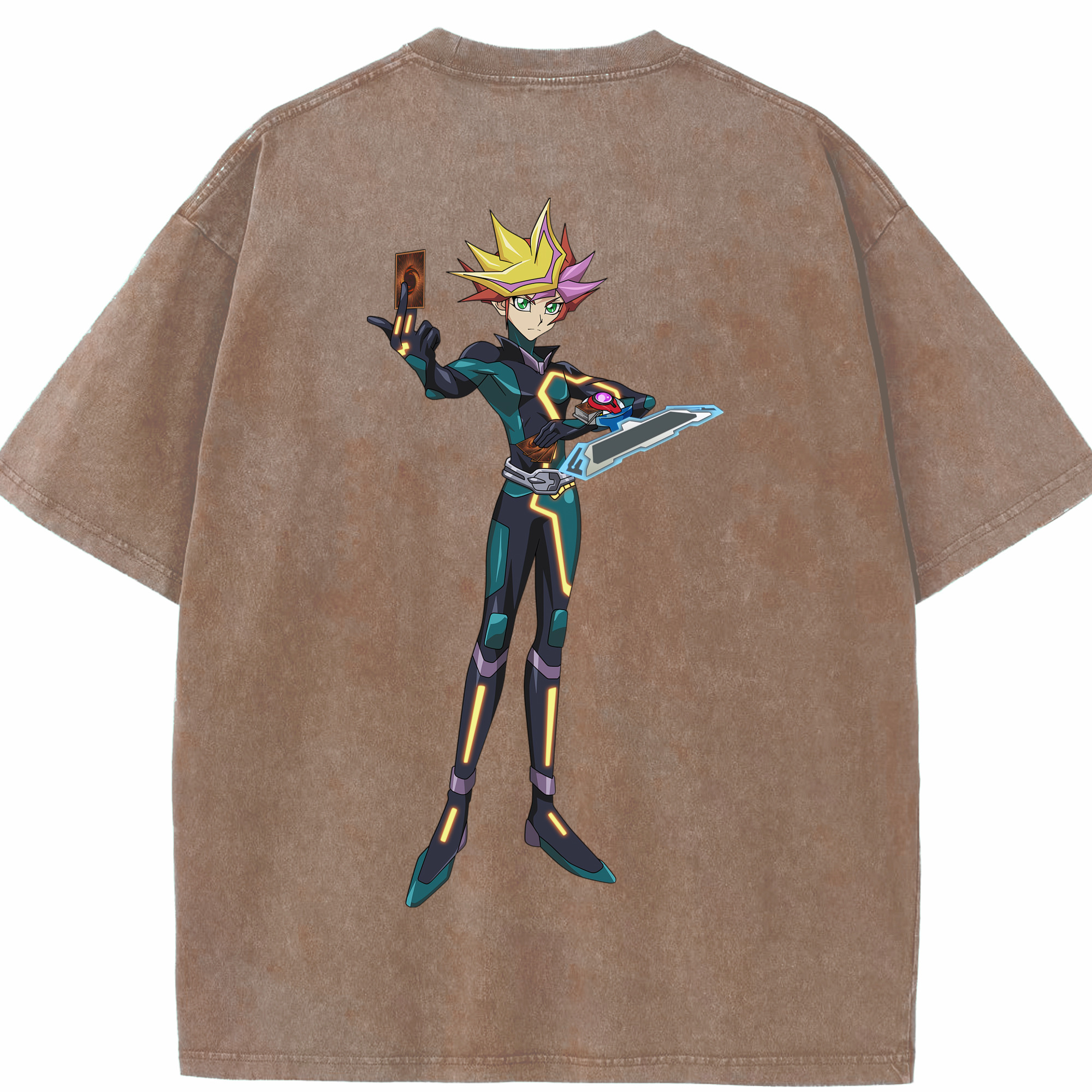 （画像用） 遊☆戯☆王 Yu-Gi-Oh! 綿100% ヴィンテージ風 半袖Tシャツ（背面プリント）