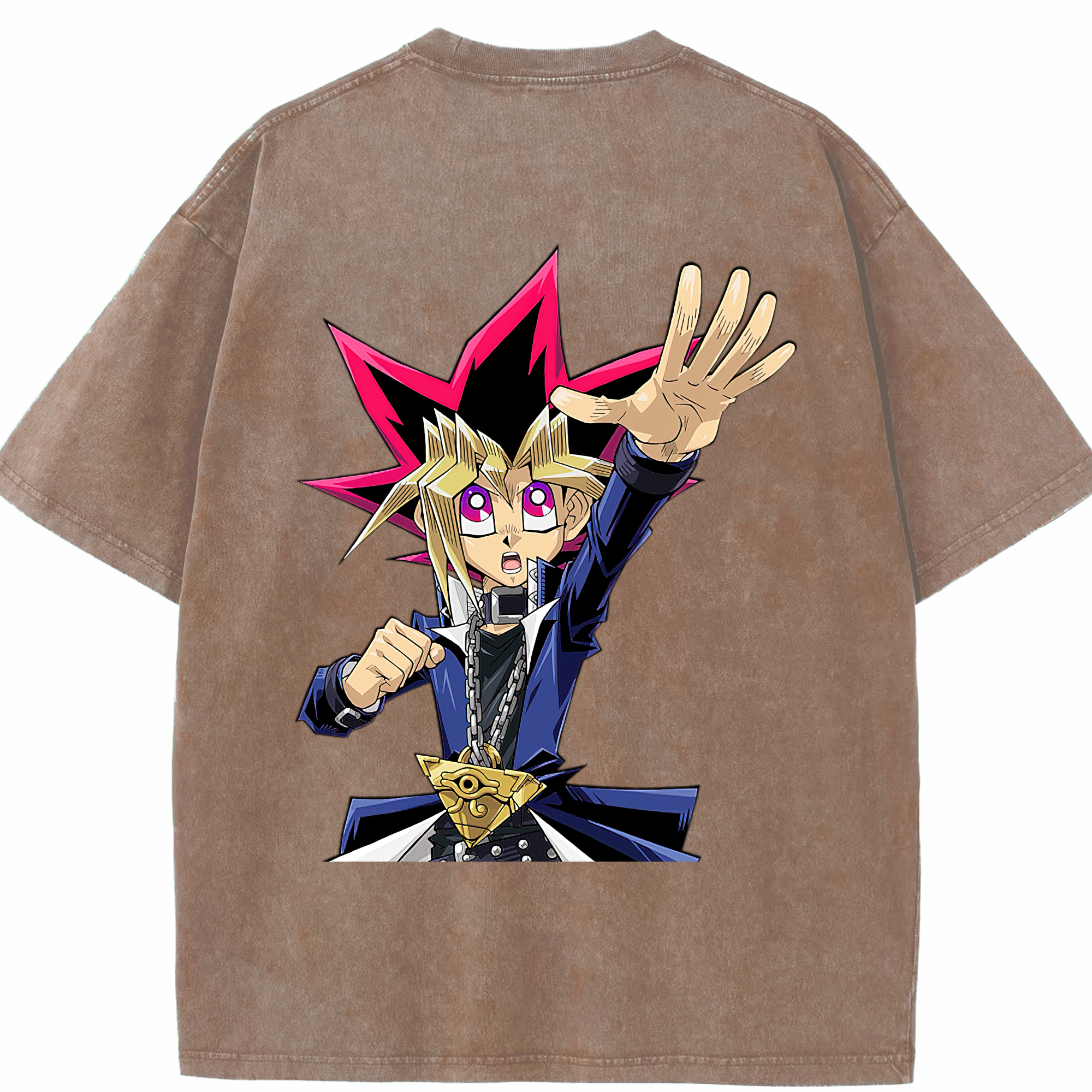 （画像用） 遊☆戯☆王 Yu-Gi-Oh! 綿100% ヴィンテージ風 半袖Tシャツ（背面プリント）