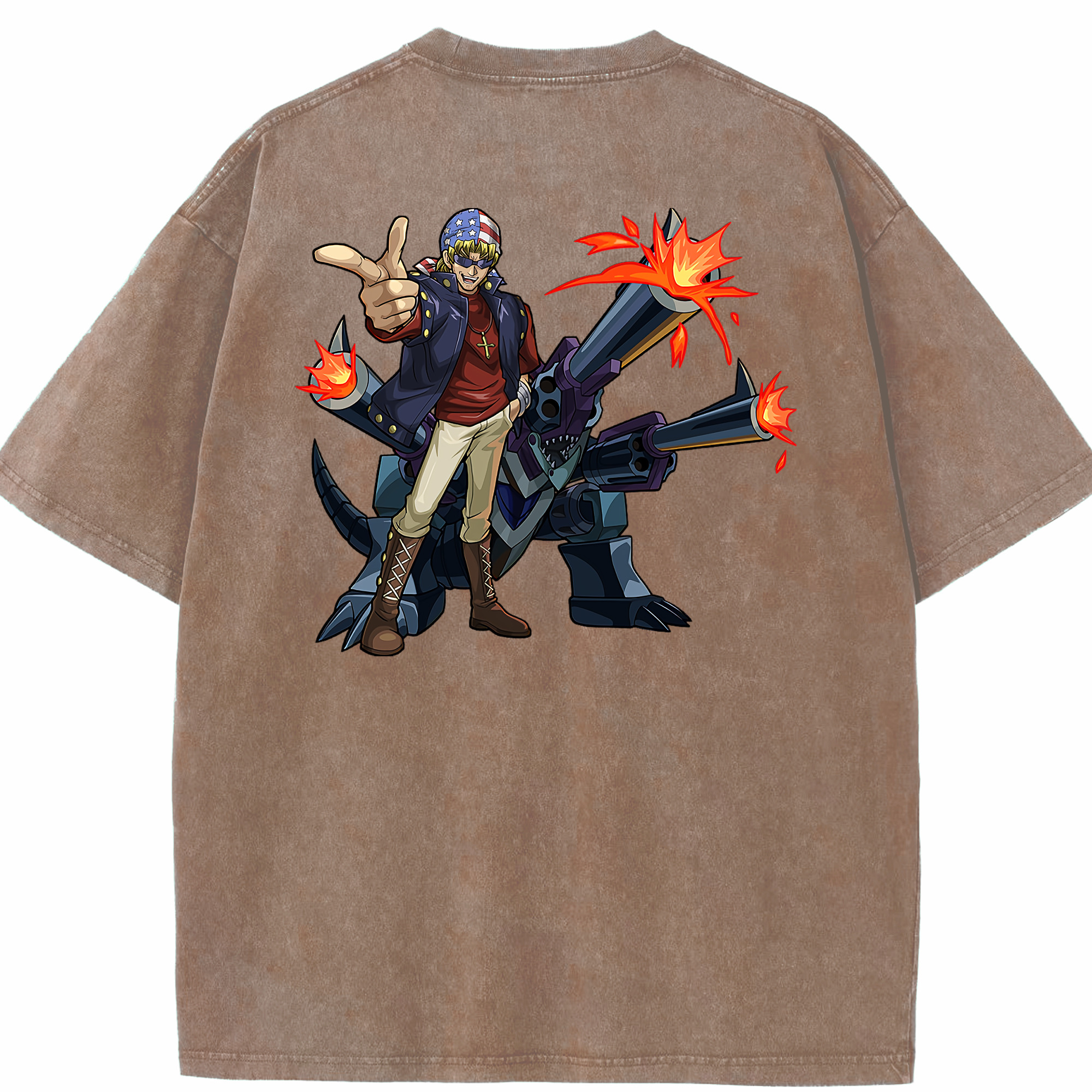 （画像用） 遊☆戯☆王 Yu-Gi-Oh! 綿100% ヴィンテージ風 半袖Tシャツ（背面プリント）