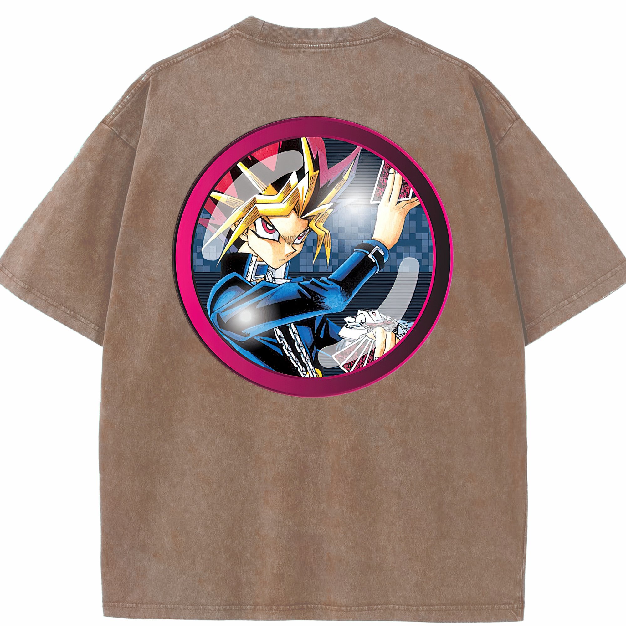 （画像用） 遊☆戯☆王 Yu-Gi-Oh! 綿100% ヴィンテージ風 半袖Tシャツ（背面プリント）