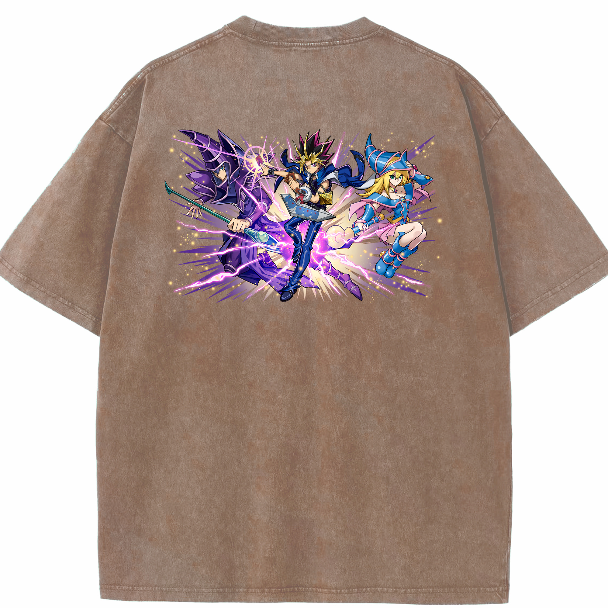 （画像用） 遊☆戯☆王 Yu-Gi-Oh! 綿100% ヴィンテージ風 半袖Tシャツ（背面プリント）