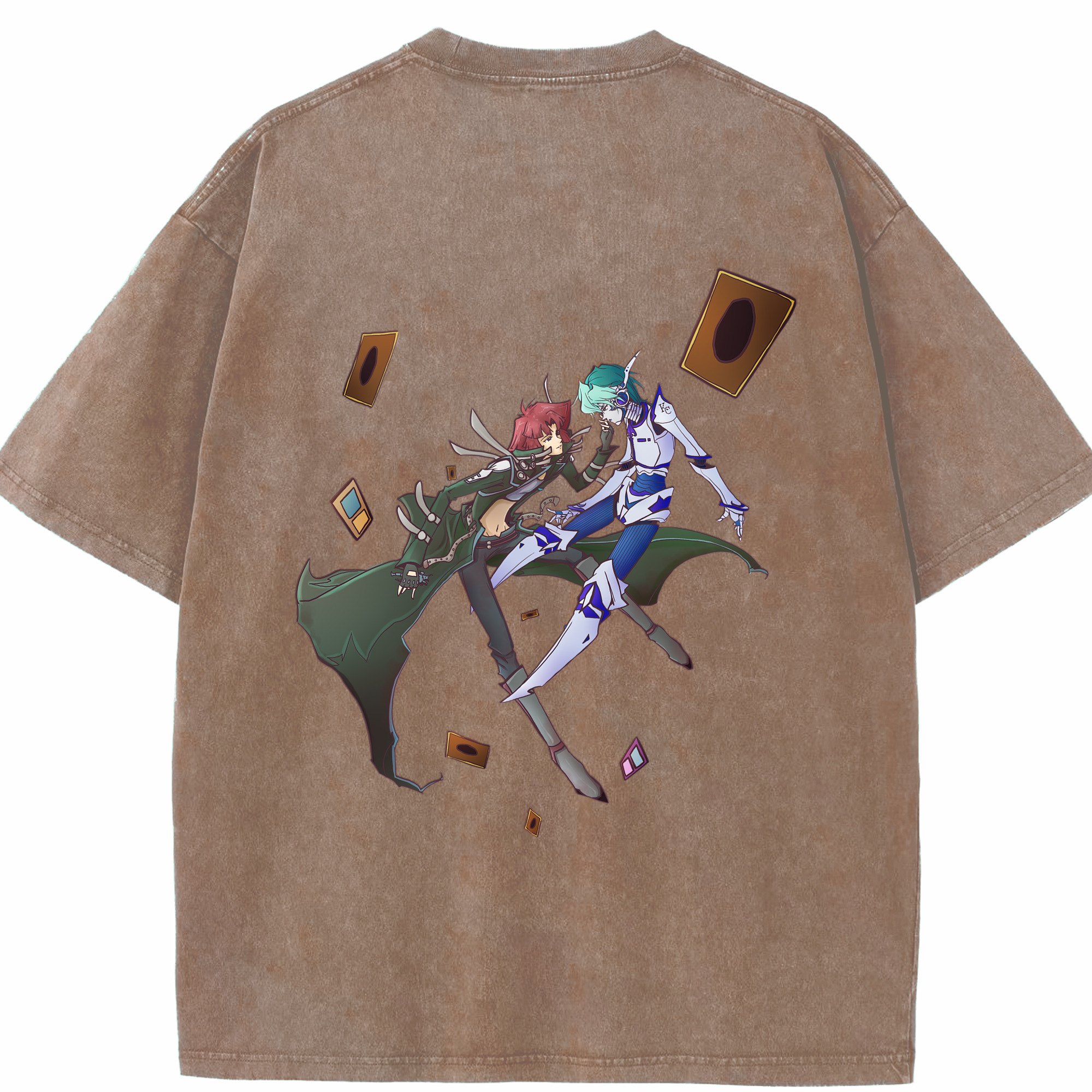 （画像用） 遊☆戯☆王 Yu-Gi-Oh! 綿100% ヴィンテージ風 半袖Tシャツ（背面プリント）