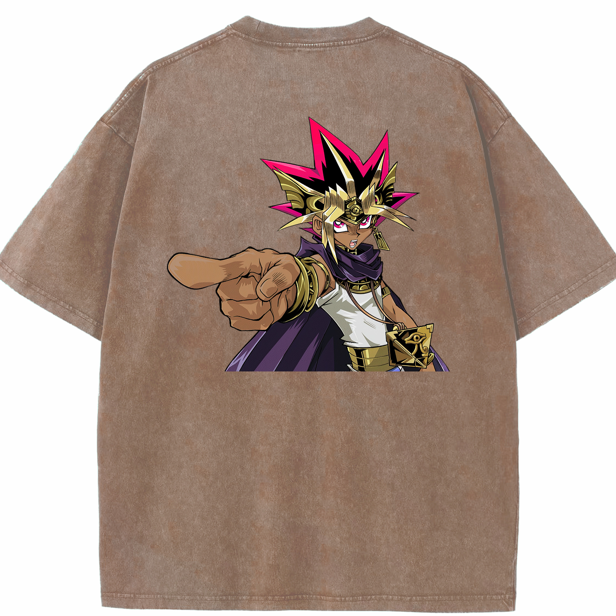 （画像用） 遊☆戯☆王 Yu-Gi-Oh! 綿100% ヴィンテージ風 半袖Tシャツ（背面プリント）