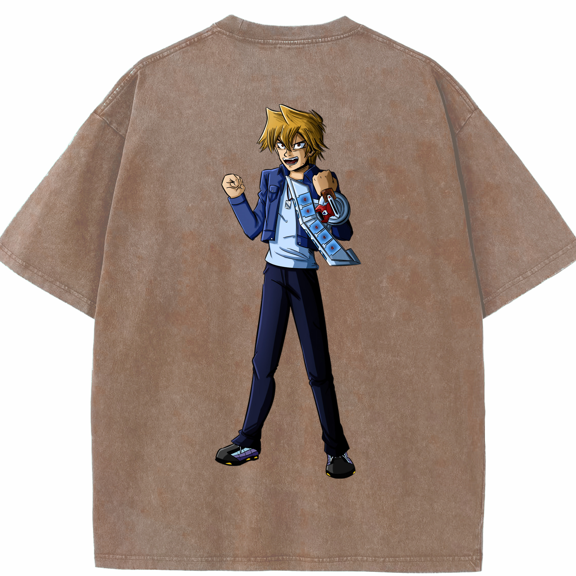 （画像用） 遊☆戯☆王 Yu-Gi-Oh! 綿100% ヴィンテージ風 半袖Tシャツ（背面プリント）