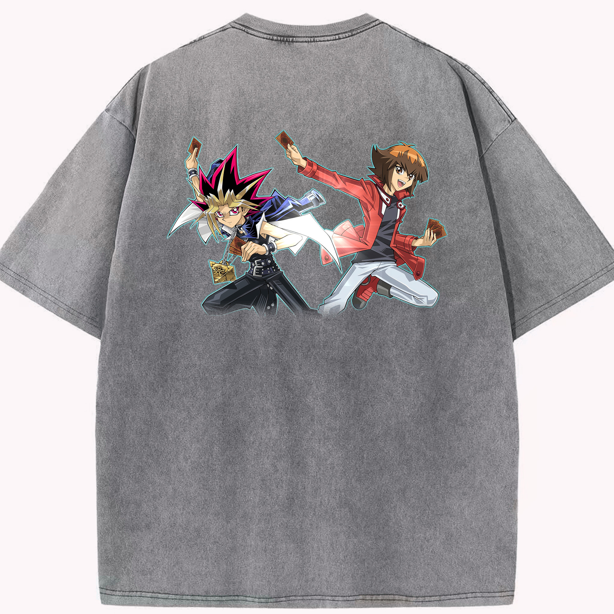 （画像用） 遊☆戯☆王 Yu-Gi-Oh! 綿100% ヴィンテージ風 半袖Tシャツ（背面プリント）