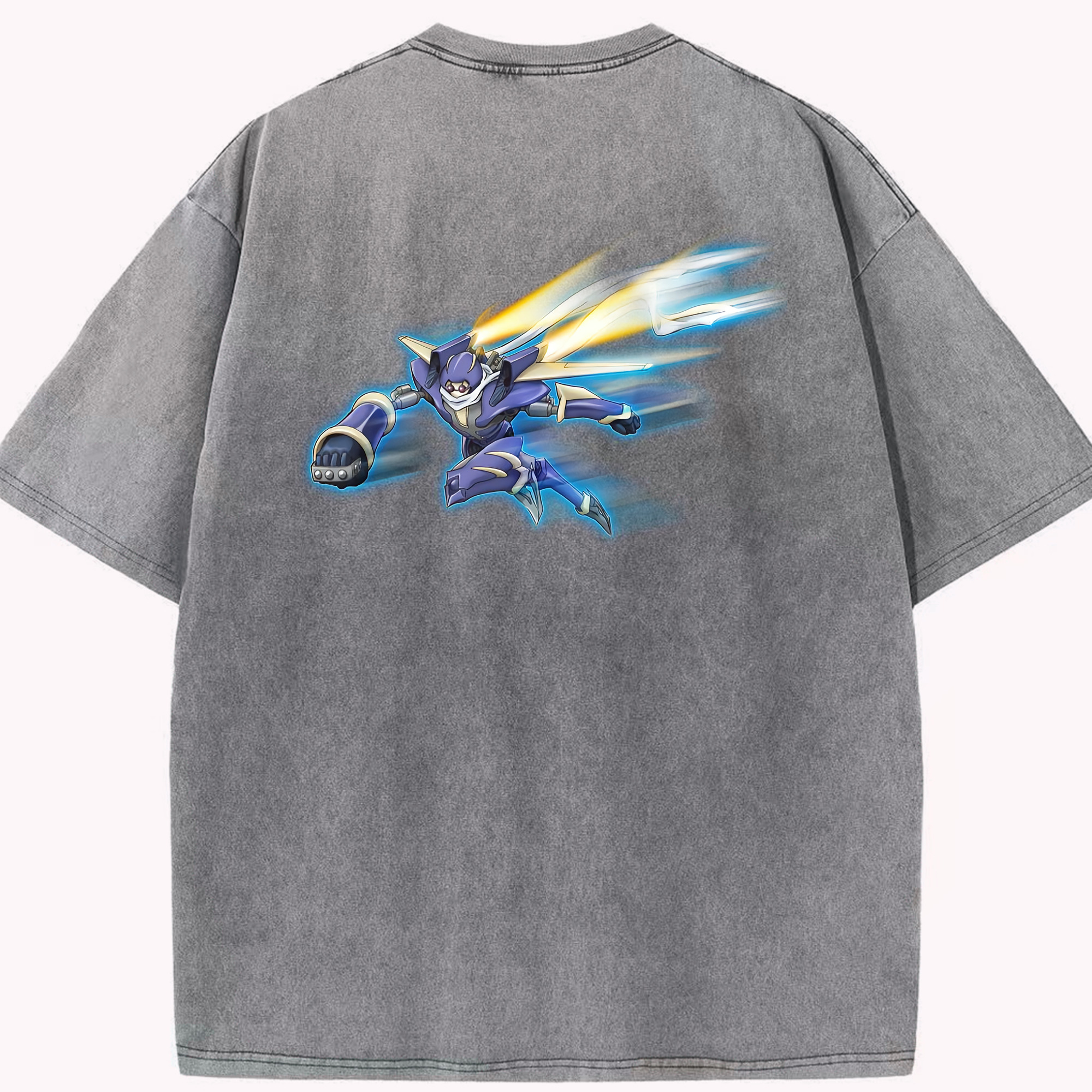 （画像用） 遊☆戯☆王 Yu-Gi-Oh! 綿100% ヴィンテージ風 半袖Tシャツ（背面プリント）