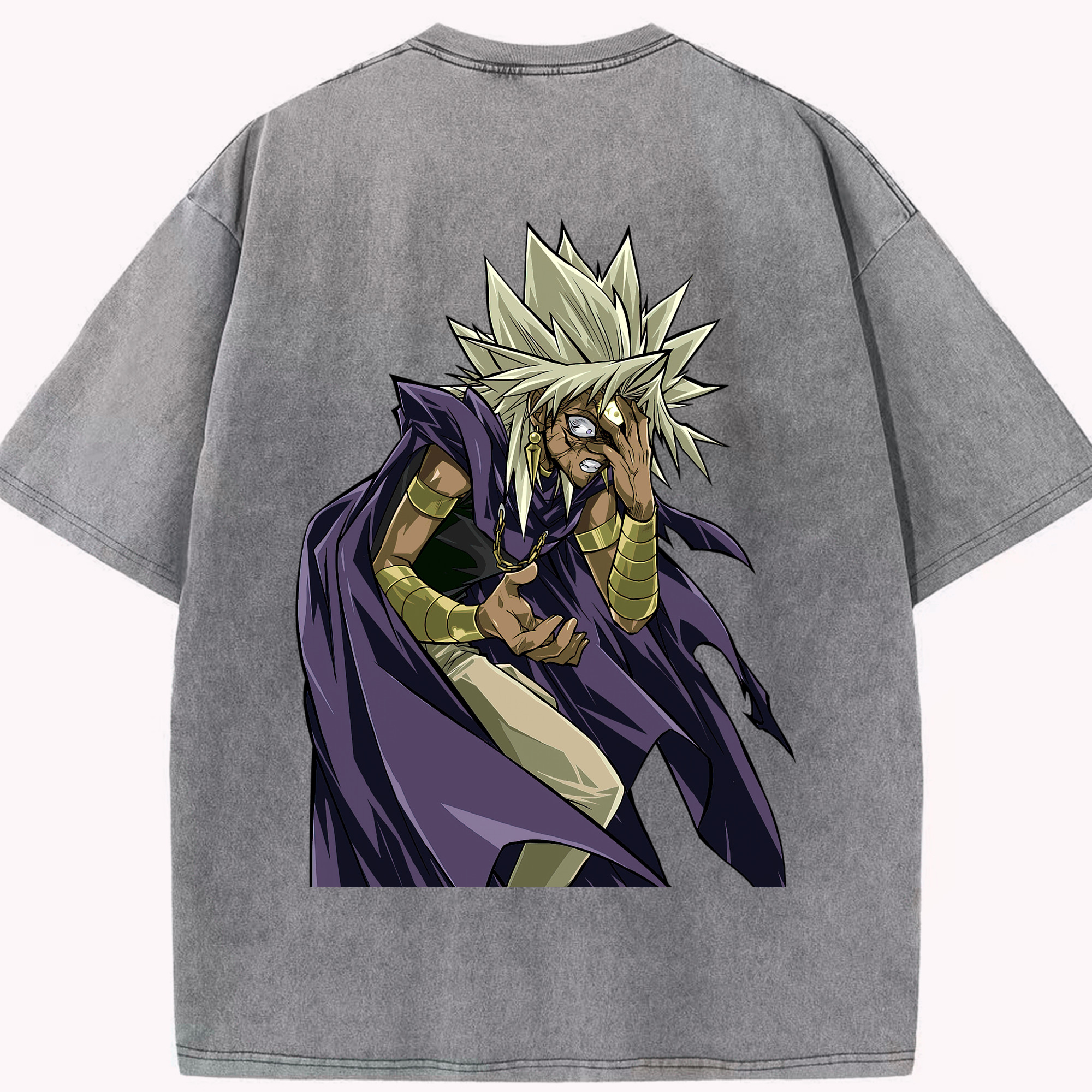 （画像用） 遊☆戯☆王 Yu-Gi-Oh! 綿100% ヴィンテージ風 半袖Tシャツ（背面プリント）