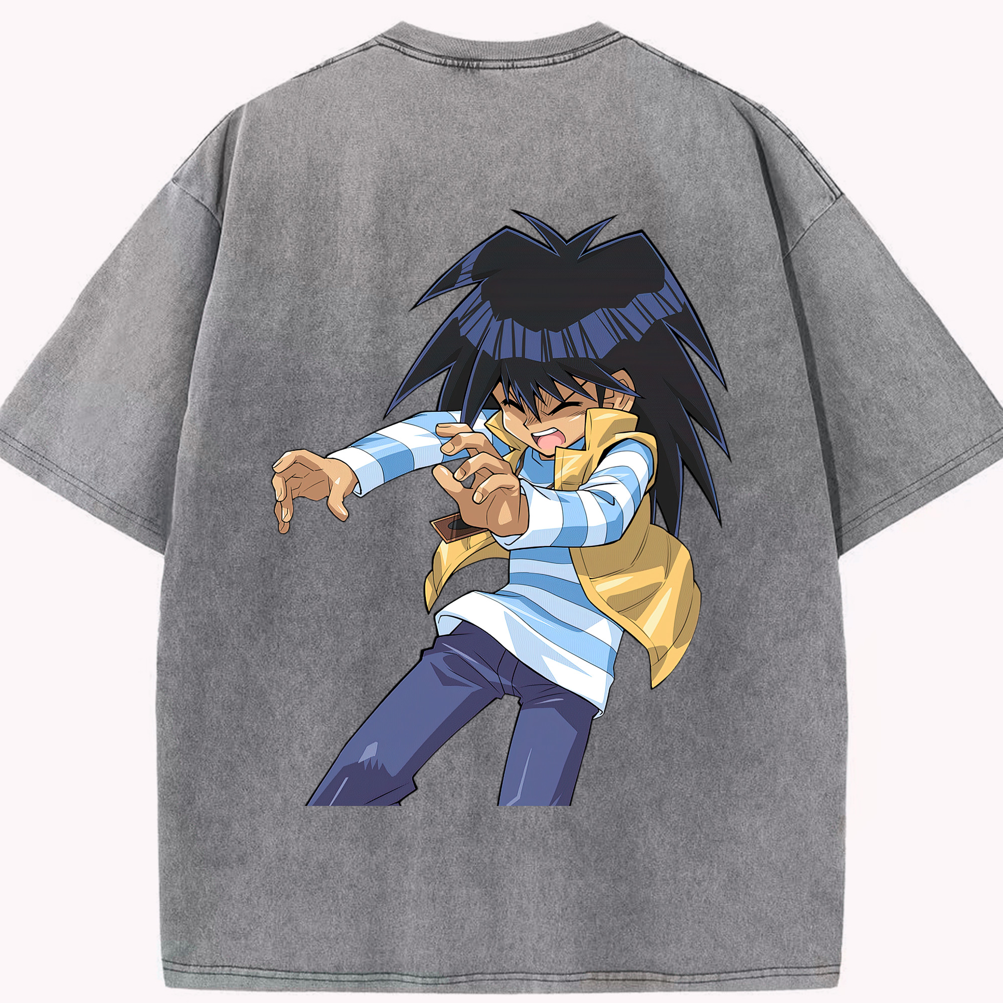 （画像用） 遊☆戯☆王 Yu-Gi-Oh! 綿100% ヴィンテージ風 半袖Tシャツ（背面プリント）