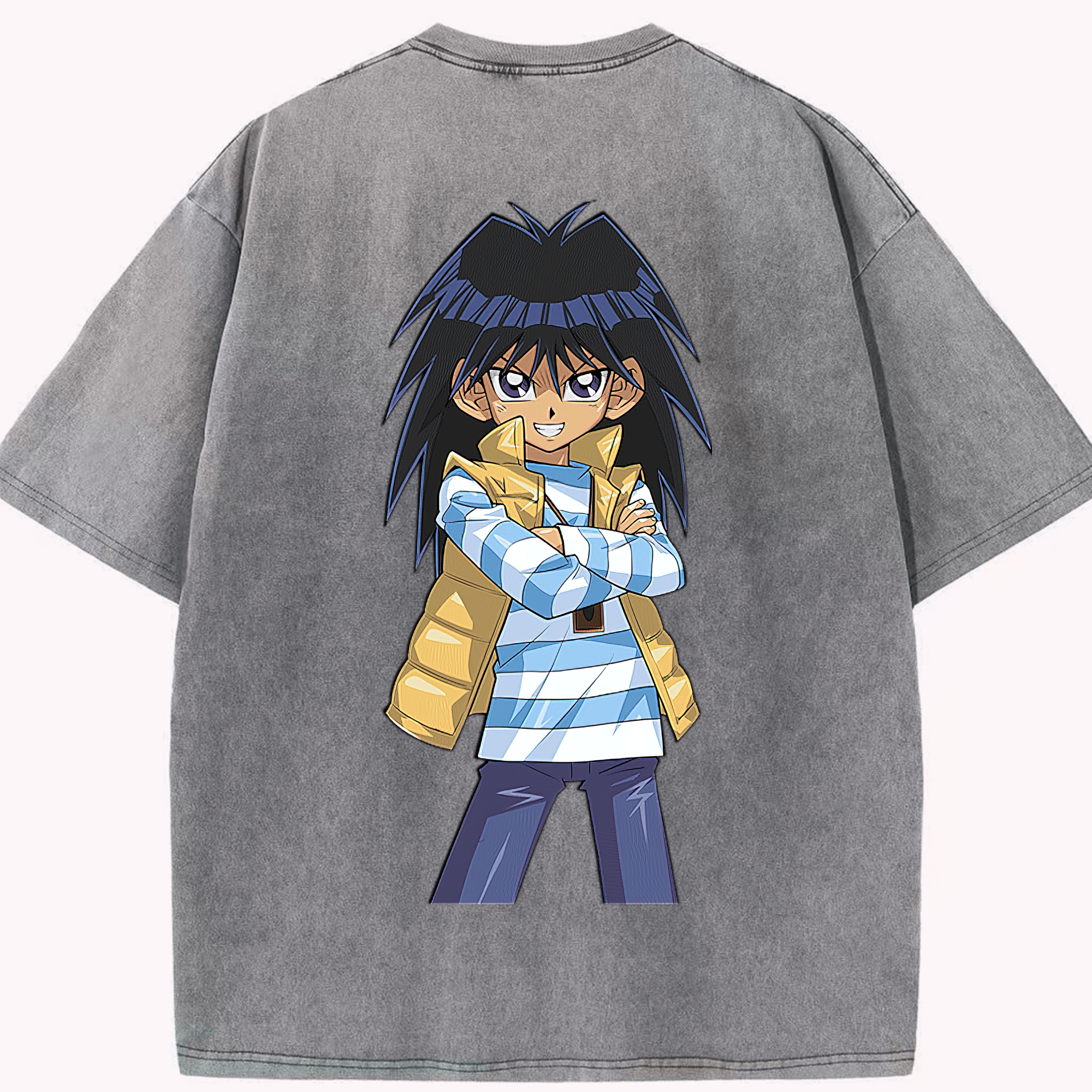 （画像用） 遊☆戯☆王 Yu-Gi-Oh! 綿100% ヴィンテージ風 半袖Tシャツ（背面プリント）