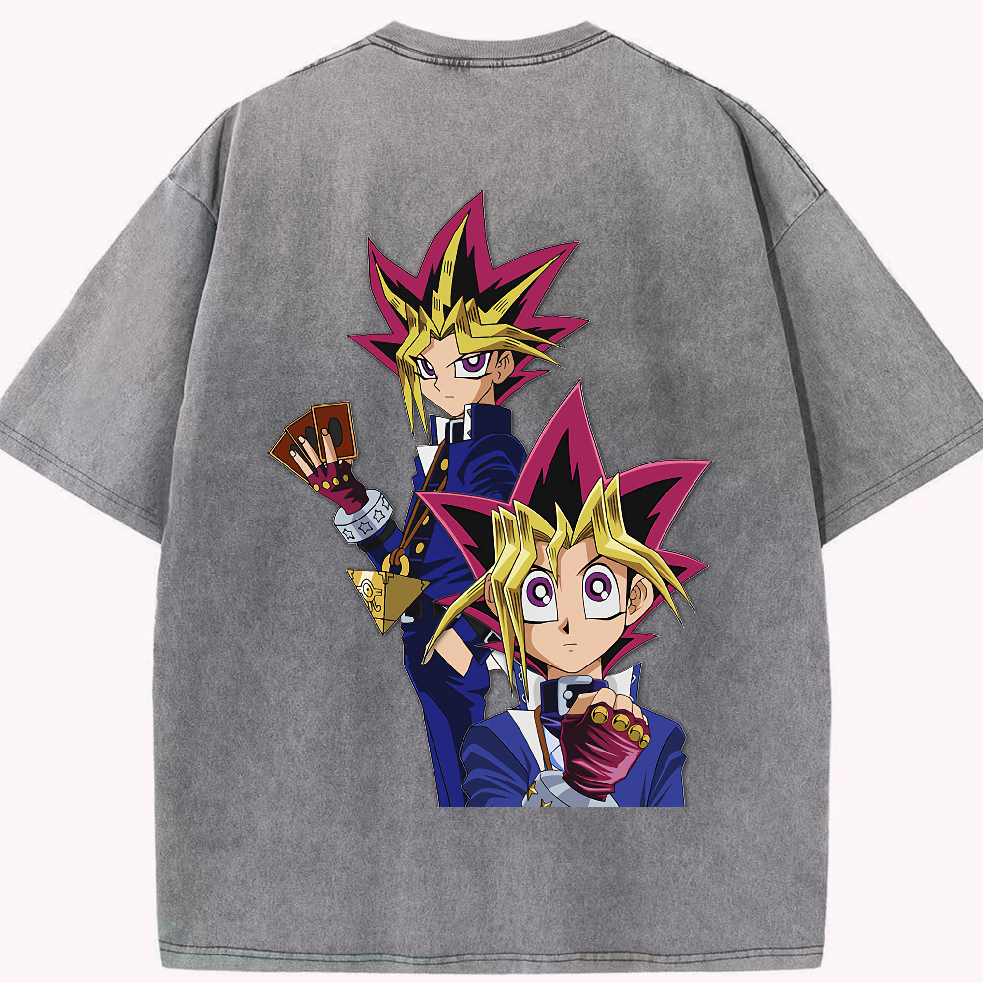 （画像用） 遊☆戯☆王 Yu-Gi-Oh! 綿100% ヴィンテージ風 半袖Tシャツ（背面プリント）