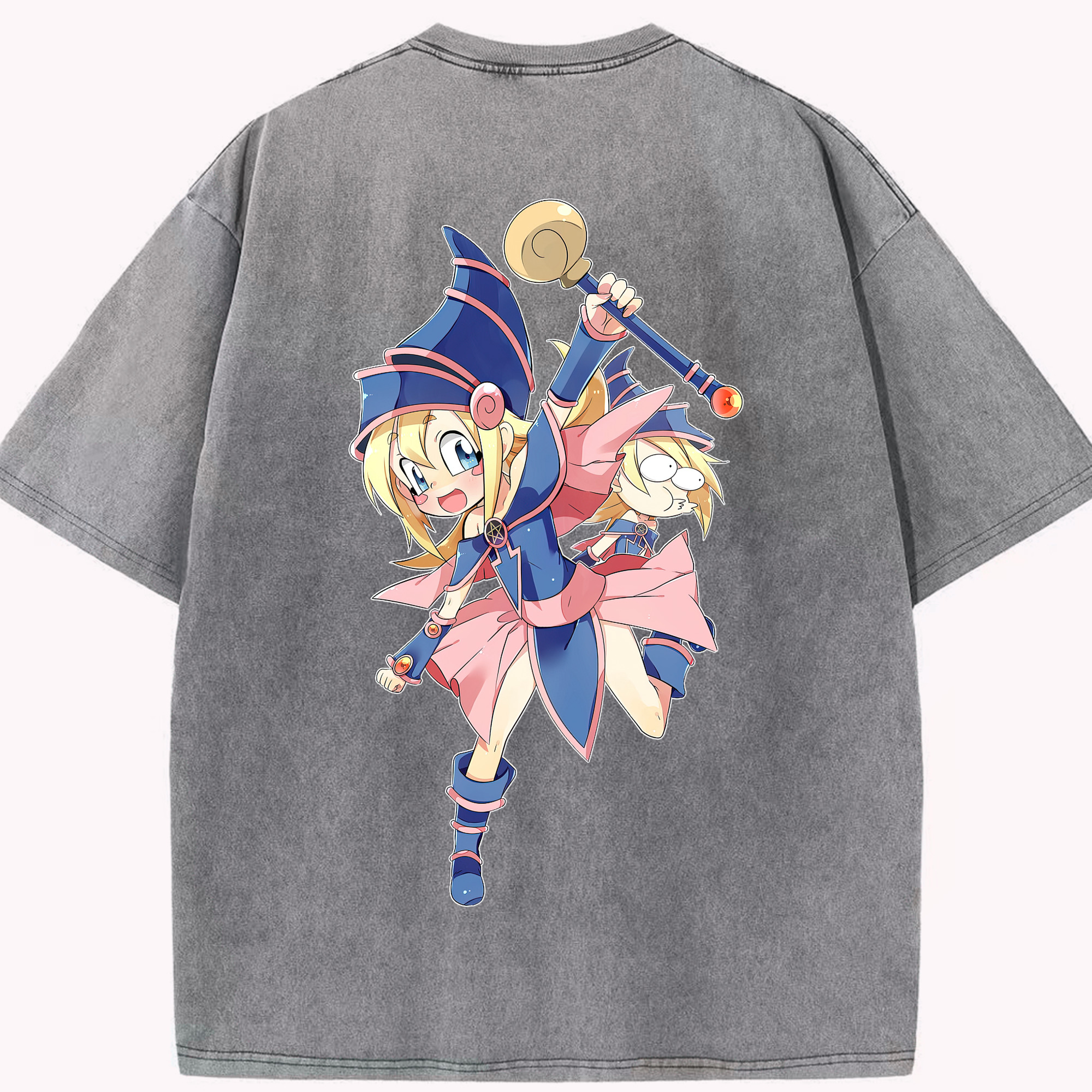 （画像用） 遊☆戯☆王 Yu-Gi-Oh! 綿100% ヴィンテージ風 半袖Tシャツ（背面プリント）