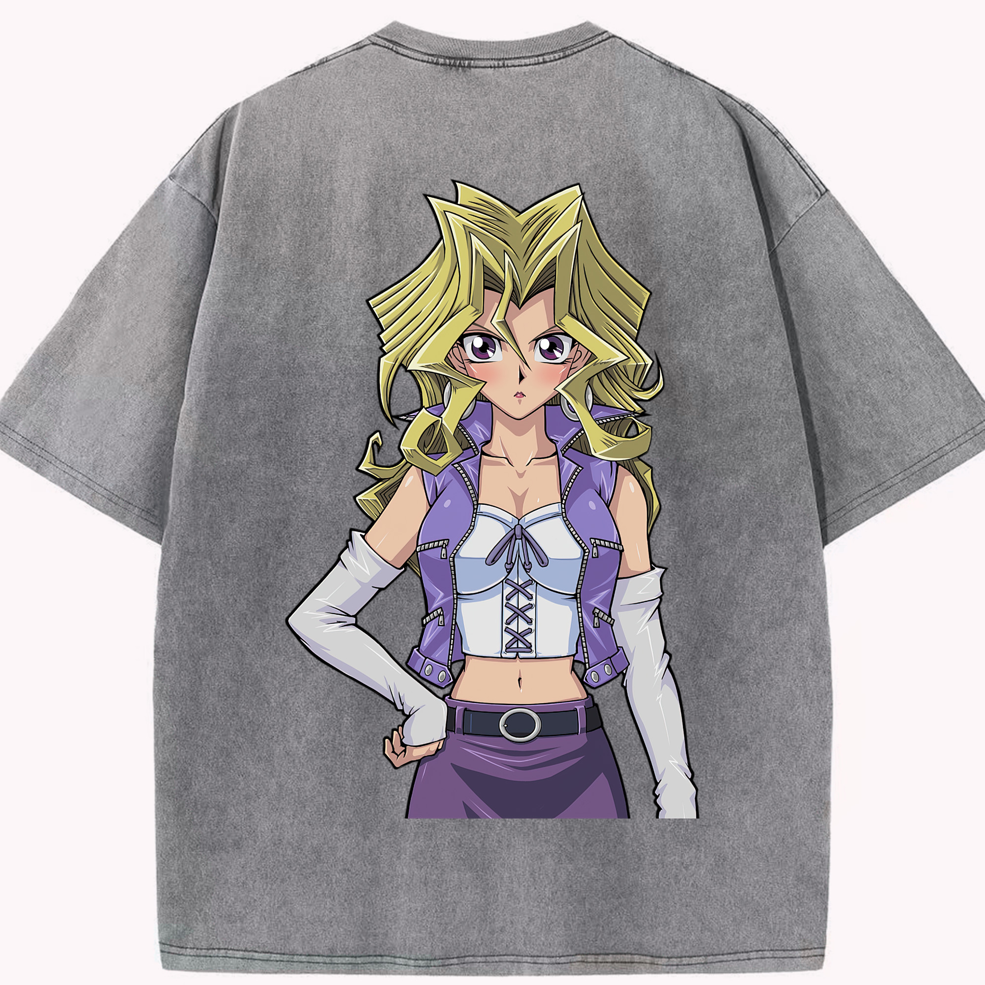 （画像用） 遊☆戯☆王 Yu-Gi-Oh! 綿100% ヴィンテージ風 半袖Tシャツ（背面プリント）