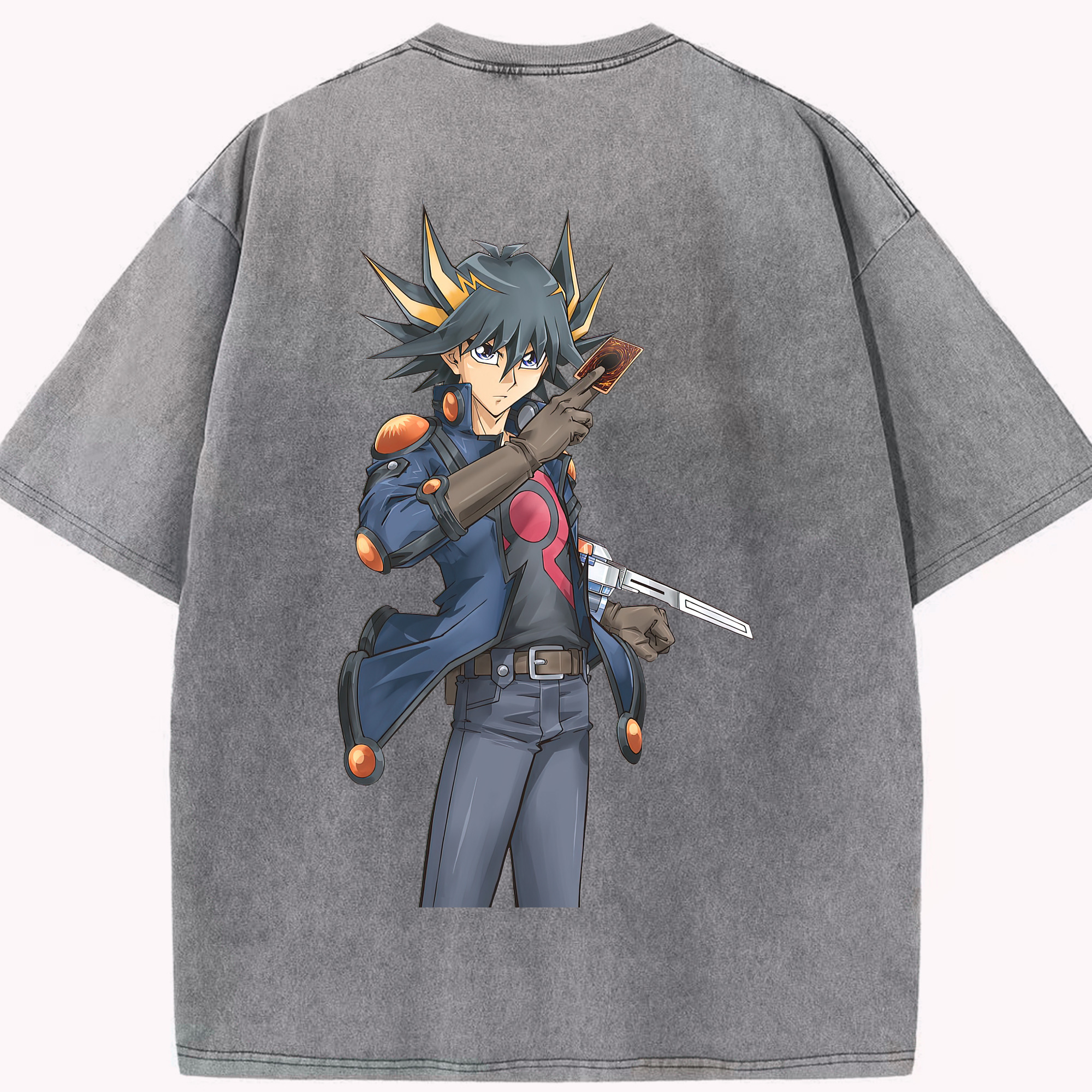 （画像用） 遊☆戯☆王 Yu-Gi-Oh! 綿100% ヴィンテージ風 半袖Tシャツ（背面プリント）