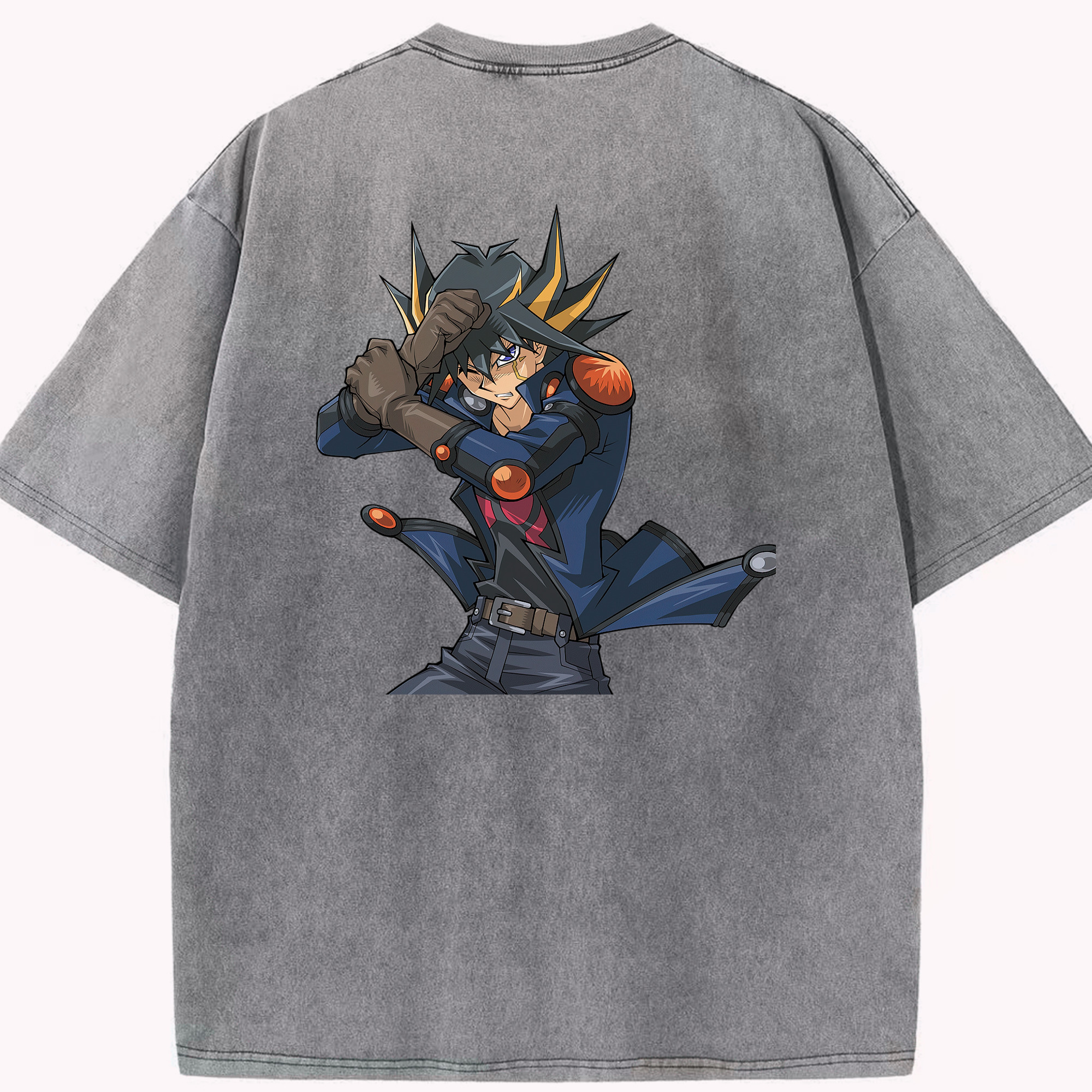 （画像用） 遊☆戯☆王 Yu-Gi-Oh! 綿100% ヴィンテージ風 半袖Tシャツ（背面プリント）