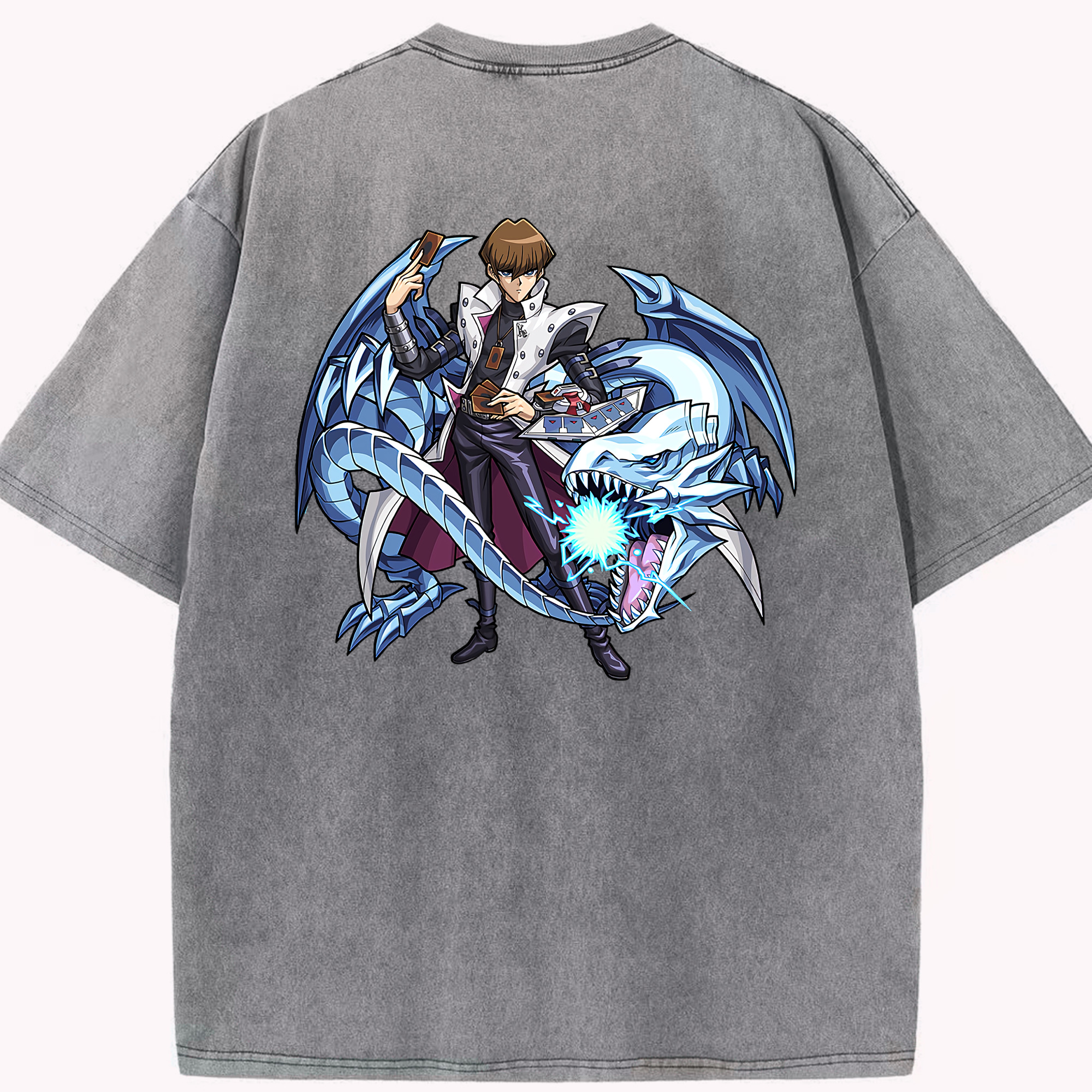 （画像用） 遊☆戯☆王 Yu-Gi-Oh! 綿100% ヴィンテージ風 半袖Tシャツ（背面プリント）