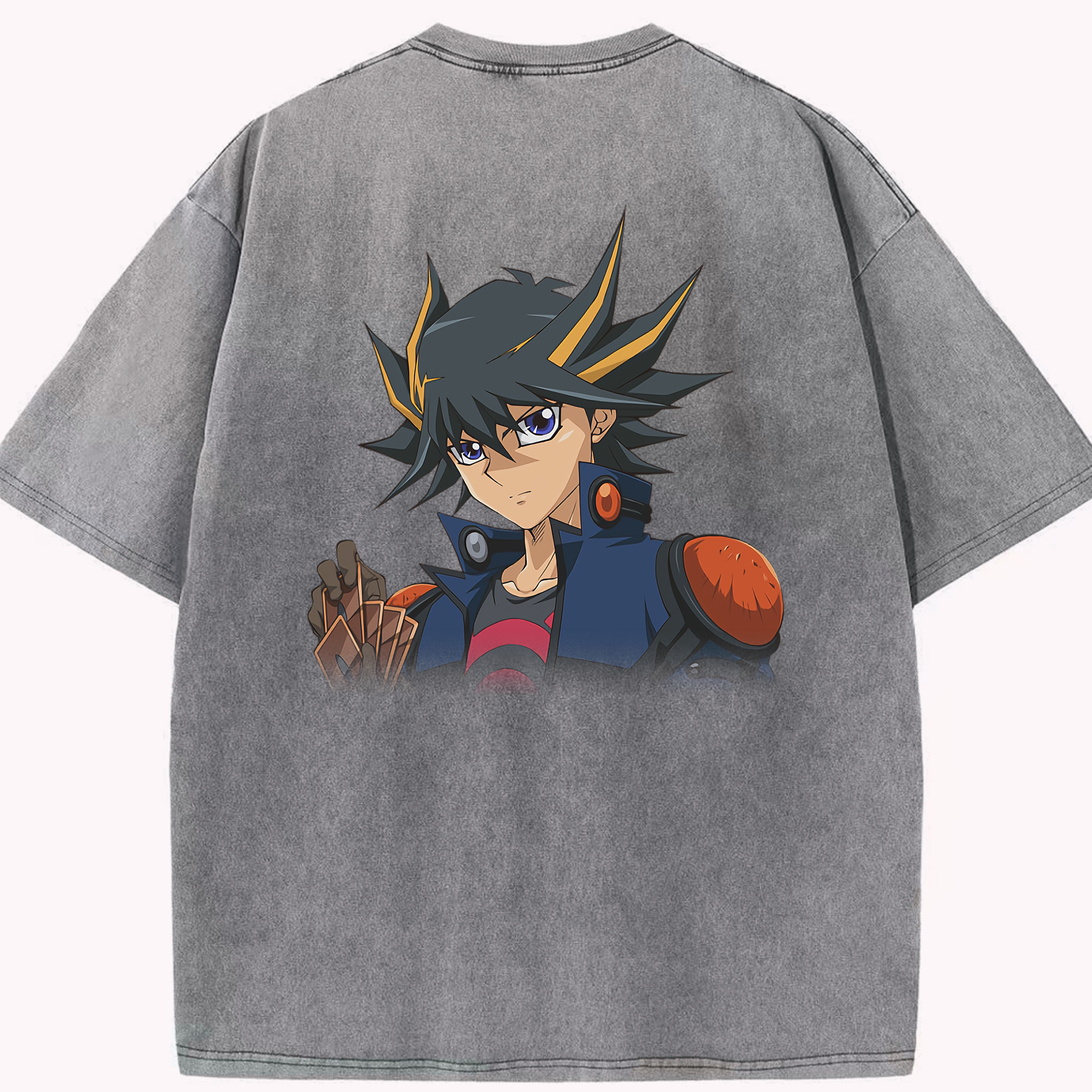 （画像用） 遊☆戯☆王 Yu-Gi-Oh! 綿100% ヴィンテージ風 半袖Tシャツ（背面プリント）