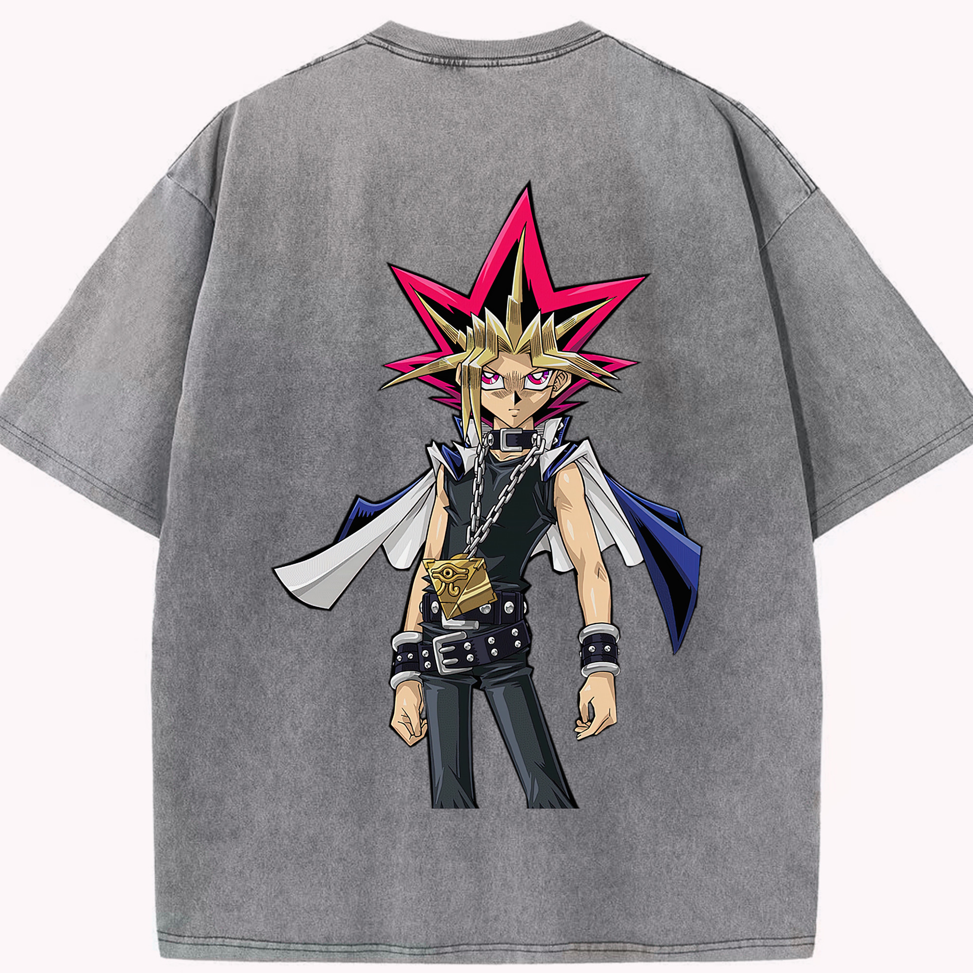（画像用） 遊☆戯☆王 Yu-Gi-Oh! 綿100% ヴィンテージ風 半袖Tシャツ（背面プリント）