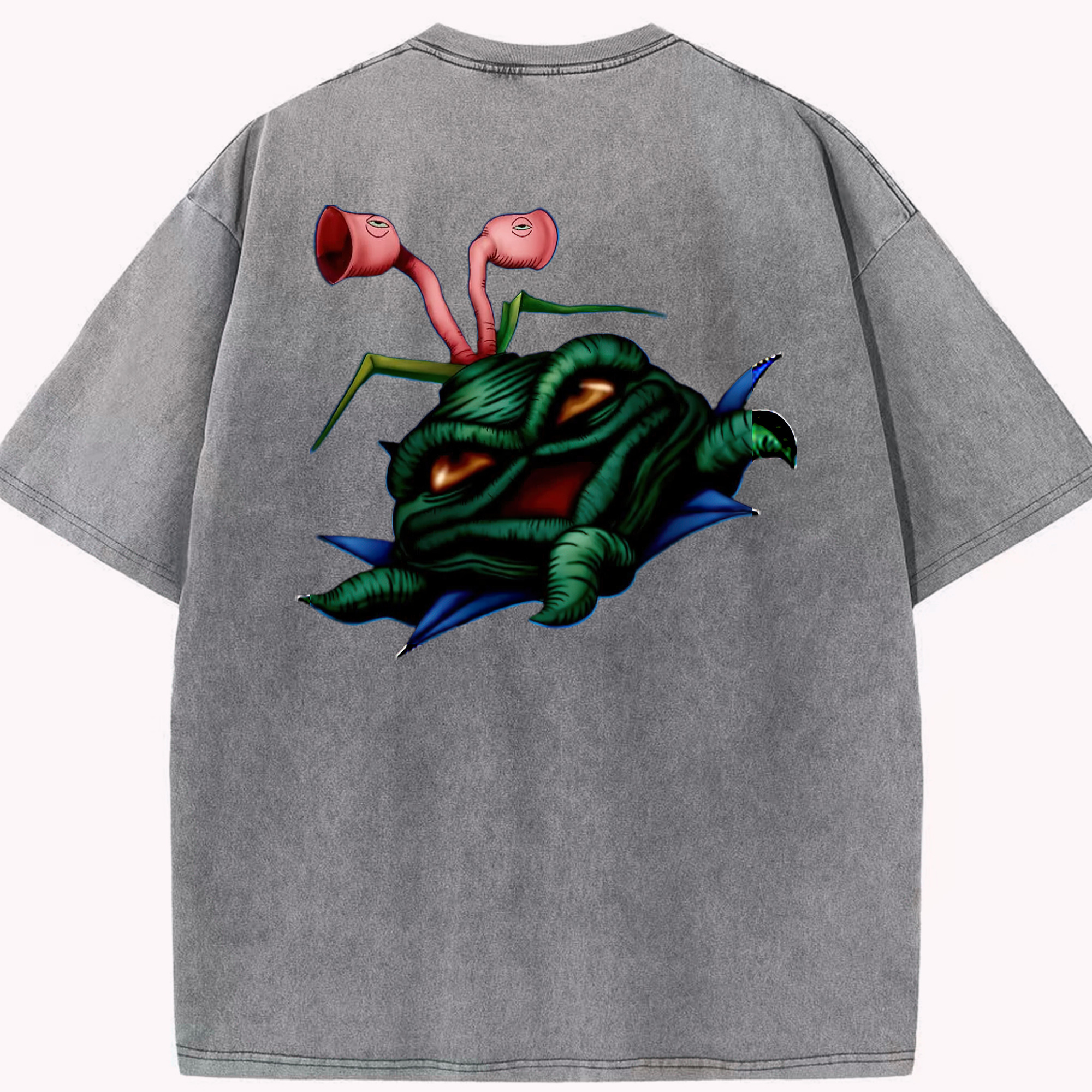 （画像用） 遊☆戯☆王 Yu-Gi-Oh! 綿100% ヴィンテージ風 半袖Tシャツ（背面プリント）